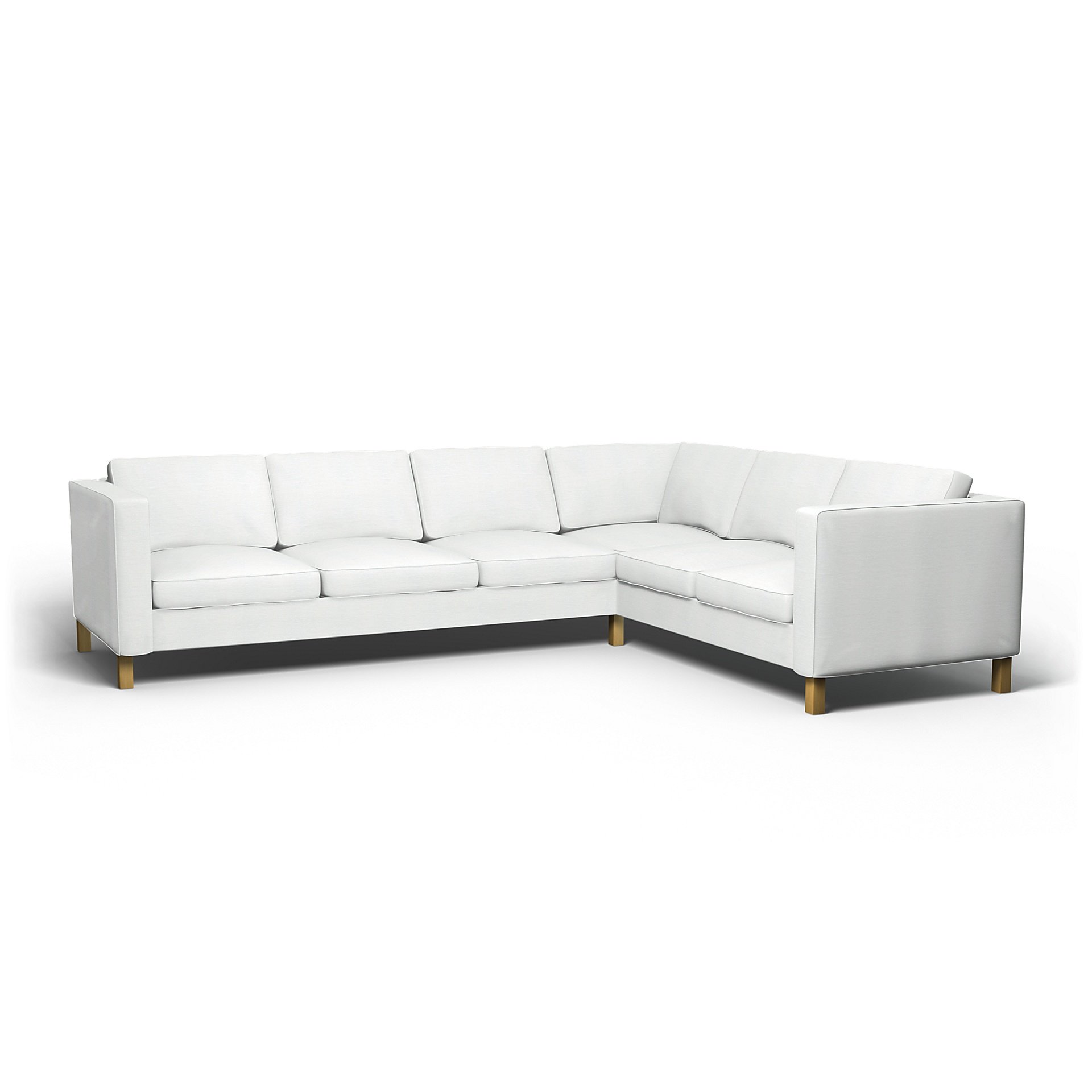 IKEA - Karlanda Corner Sofa Cover (3+2), White, Linen - Bemz