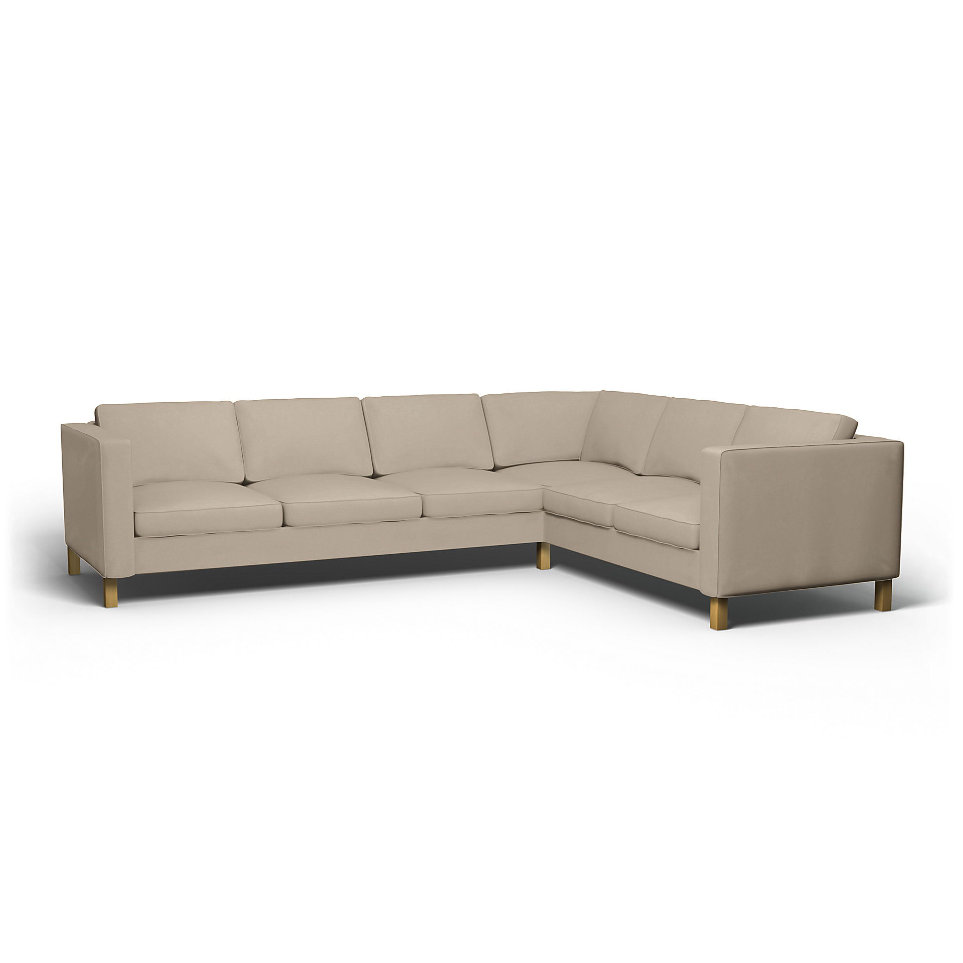 IKEA - Överdrag till Karlanda hörnsoffa (3+2), Feather, Sammet - Bemz
