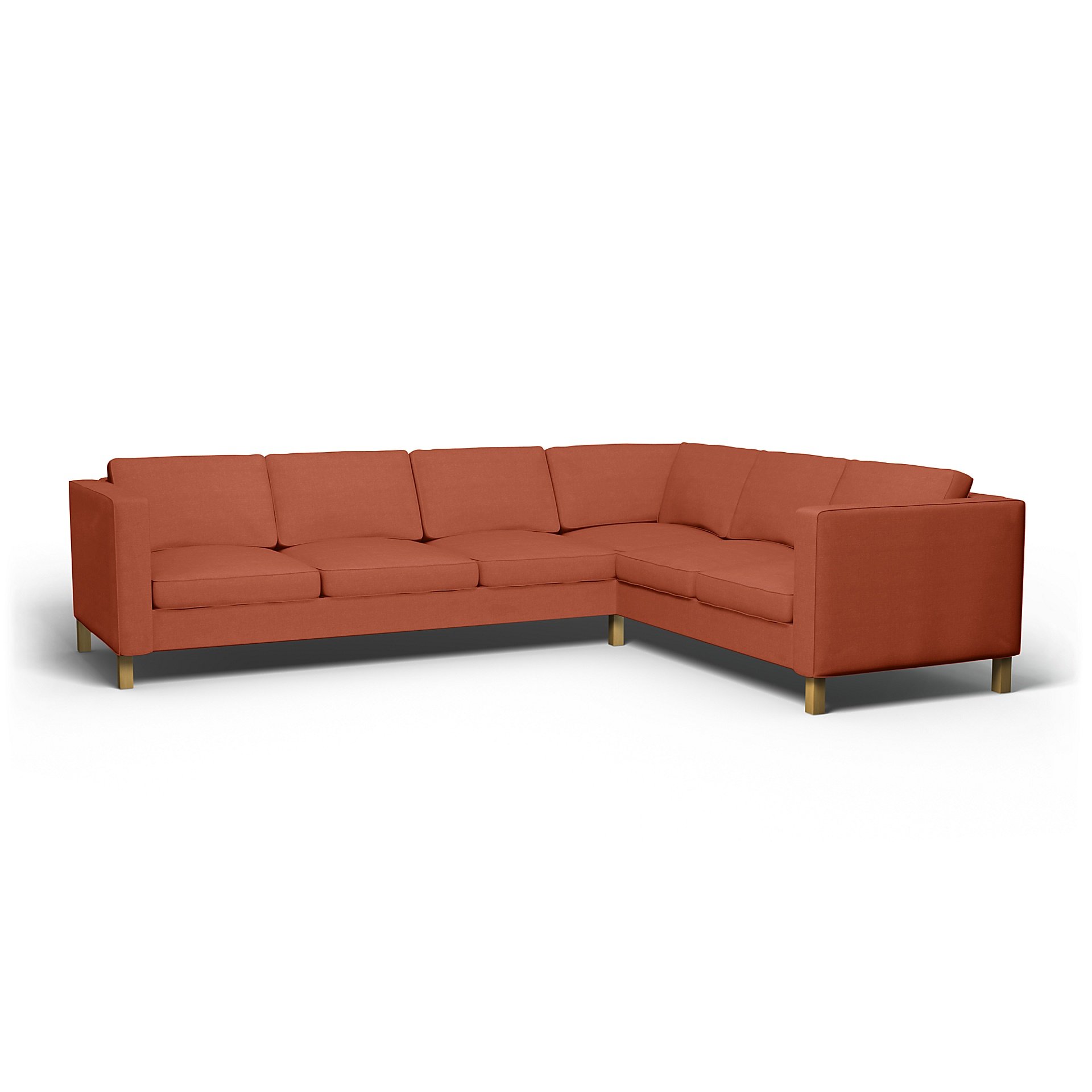 IKEA - Karlanda Corner Sofa Cover (3+2), Burnt Orange, Linen - Bemz