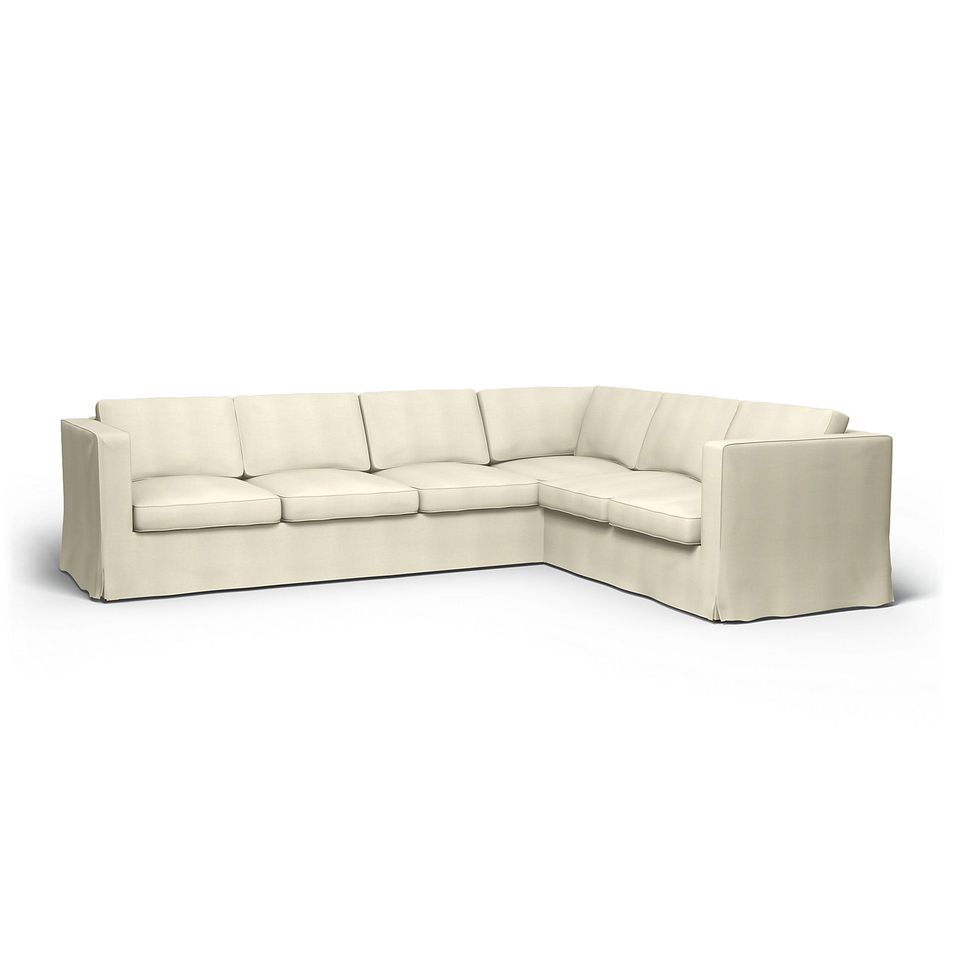 IKEA - Karlanda Corner Sofa Cover (3+2), White, Linen - Bemz