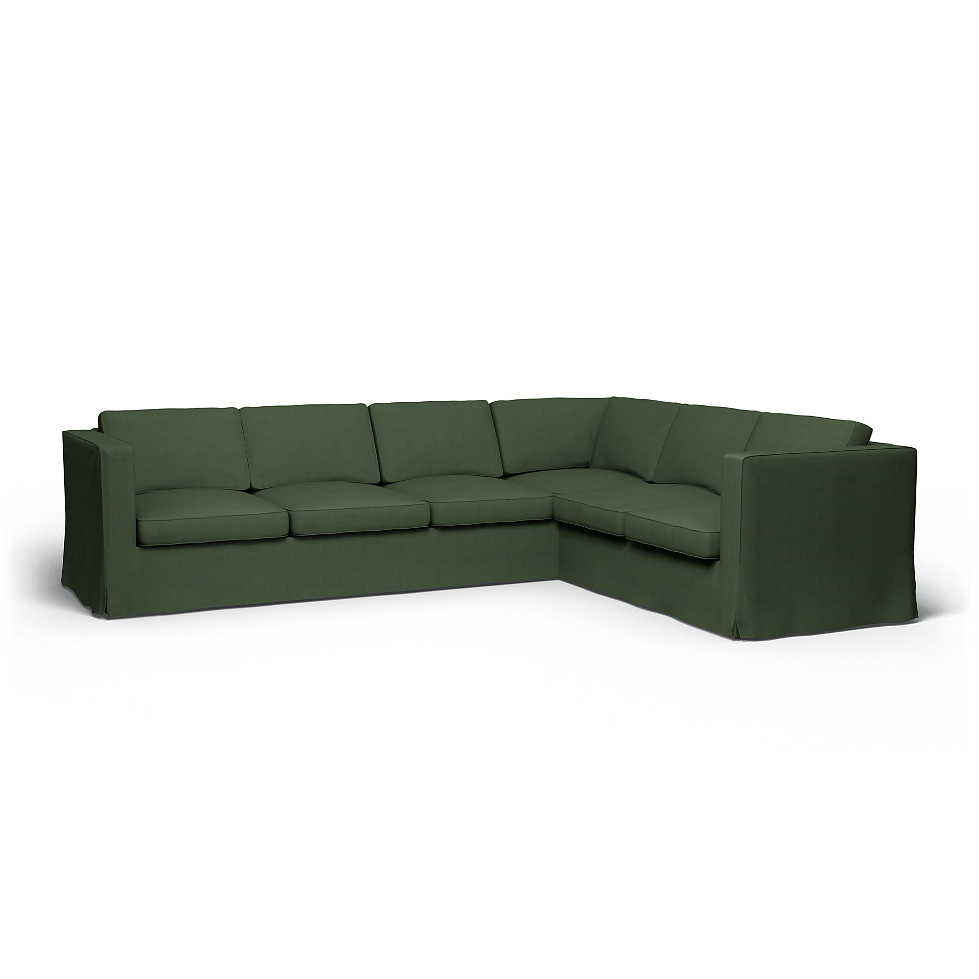 IKEA - Karlanda Corner Sofa Cover (3+2), Moss, Linen - Bemz