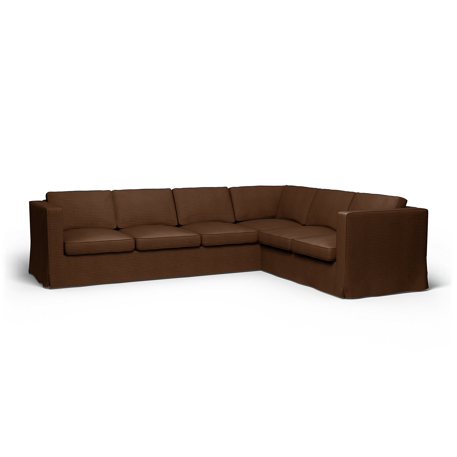 IKEA - Karlanda Corner Sofa Cover (3+2), Chocolate Brown, Corduroy - Bemz