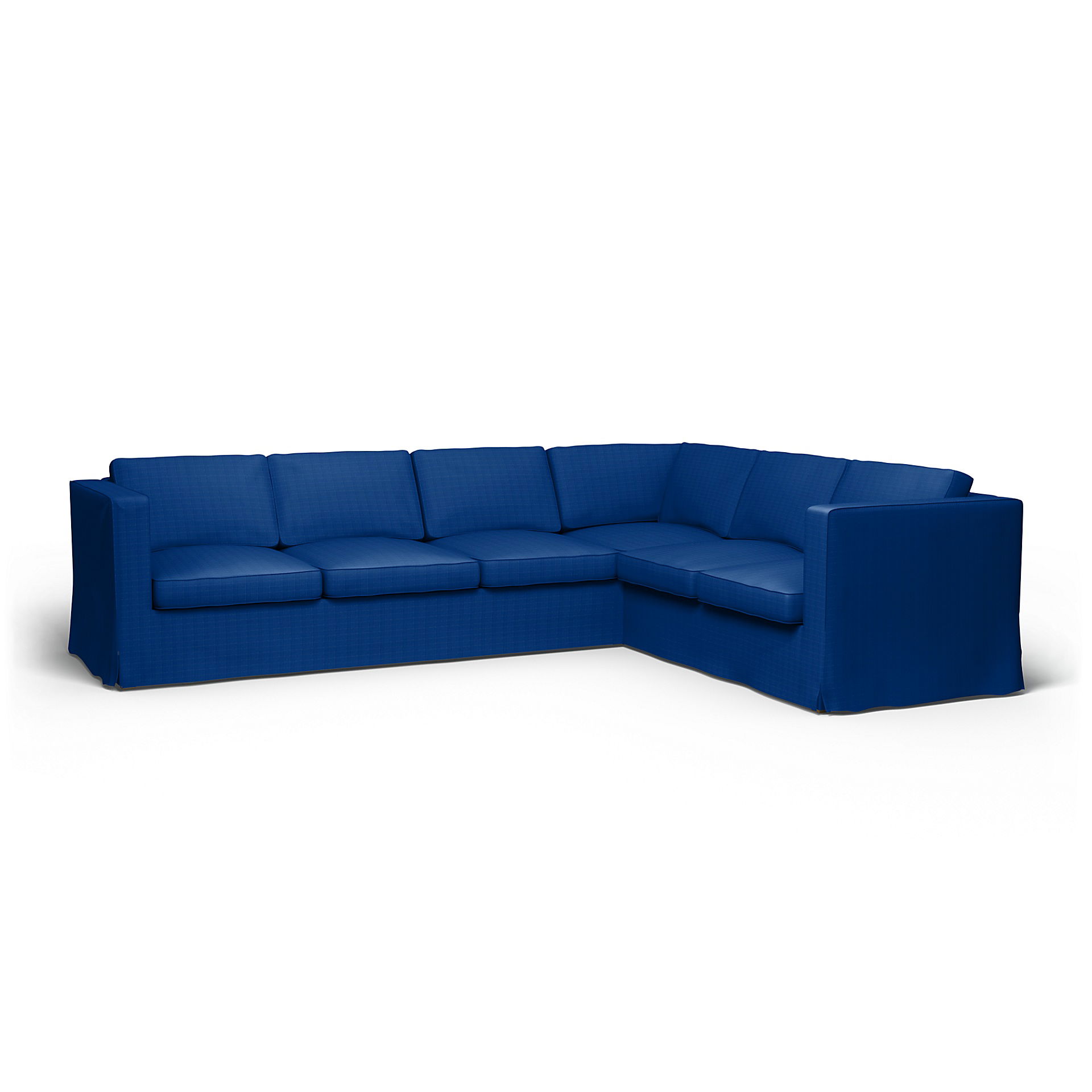 IKEA - Överdrag till Karlanda hörnsoffa (3+2), Lapis Blue, Sammet - Bemz