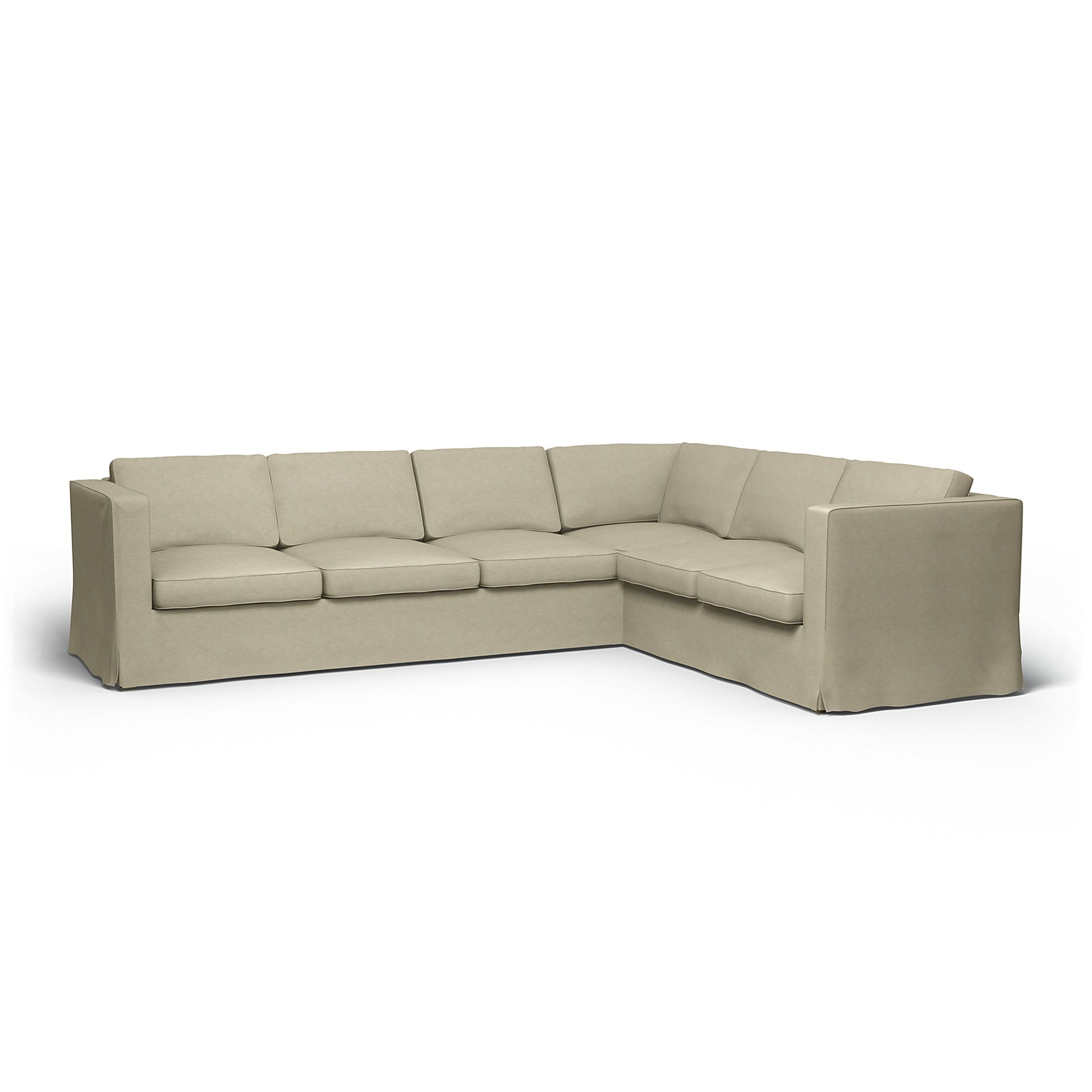 IKEA - Karlanda Corner Sofa Cover (3+2), Soft White, Boucle & Texture - Bemz