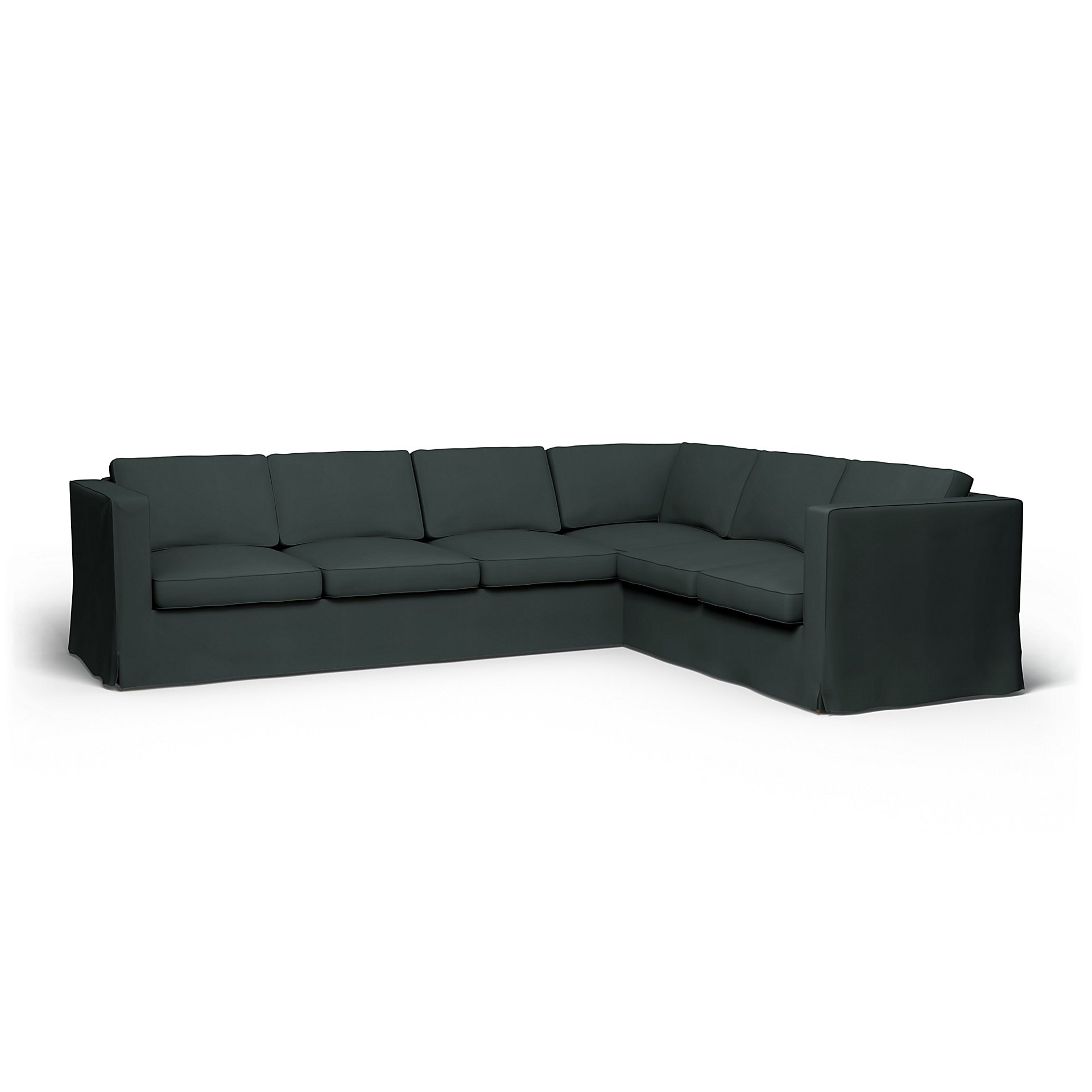 IKEA - Karlanda Corner Sofa Cover (3+2), Graphite Grey, Cotton - Bemz