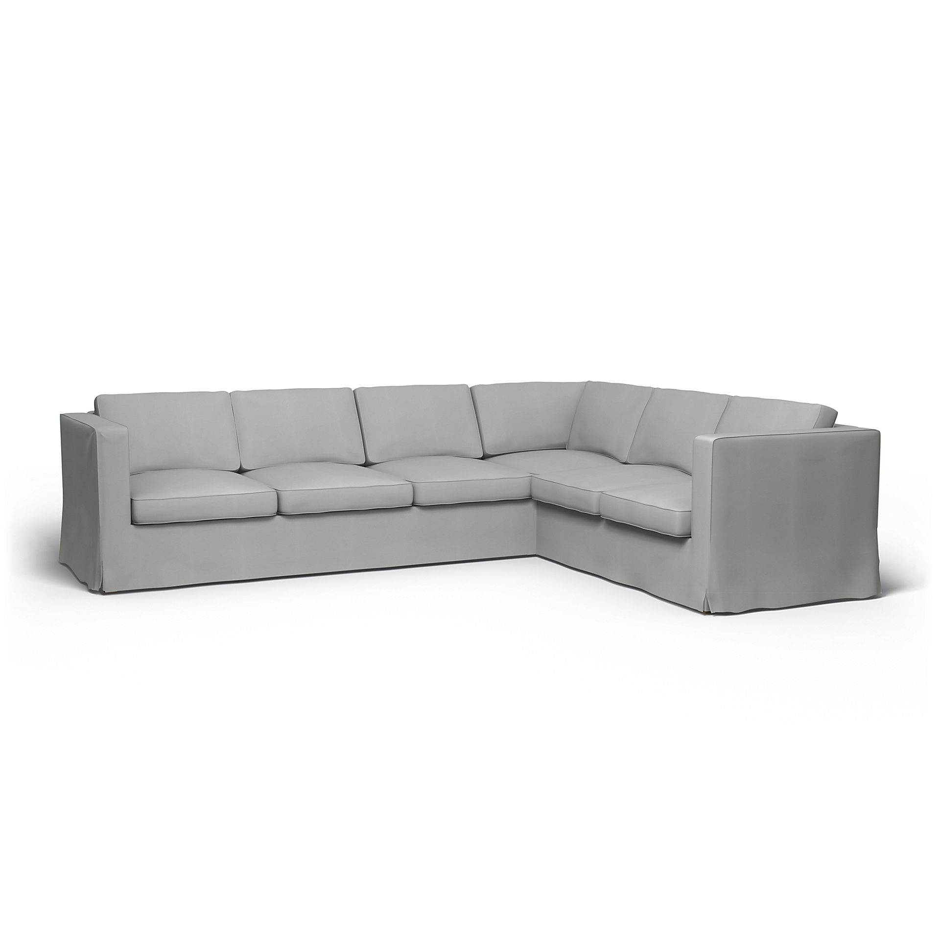 IKEA - Karlanda Corner Sofa Cover (3+2), Silver Grey, Cotton - Bemz