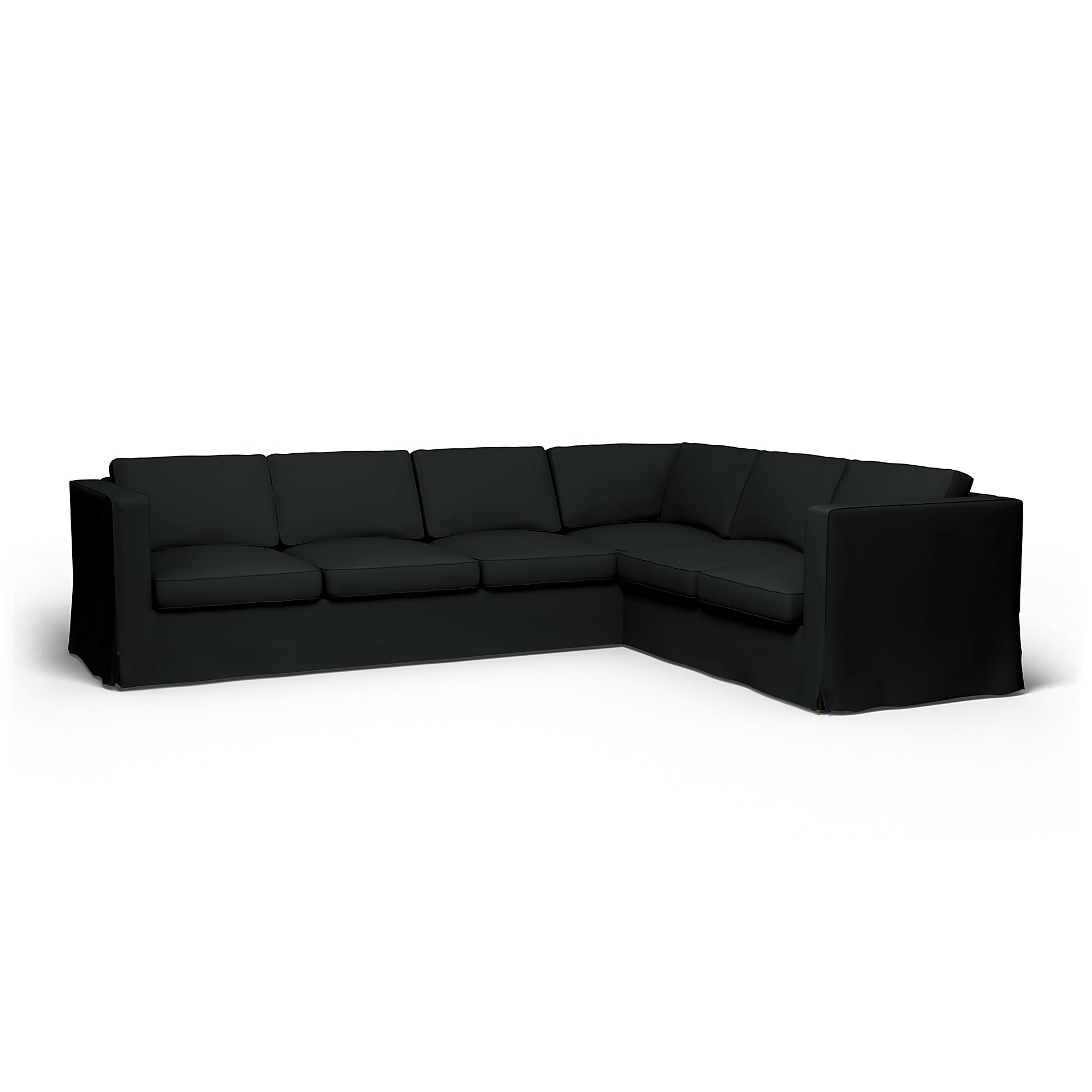 IKEA - Karlanda Corner Sofa Cover (3+2), Jet Black, Cotton - Bemz