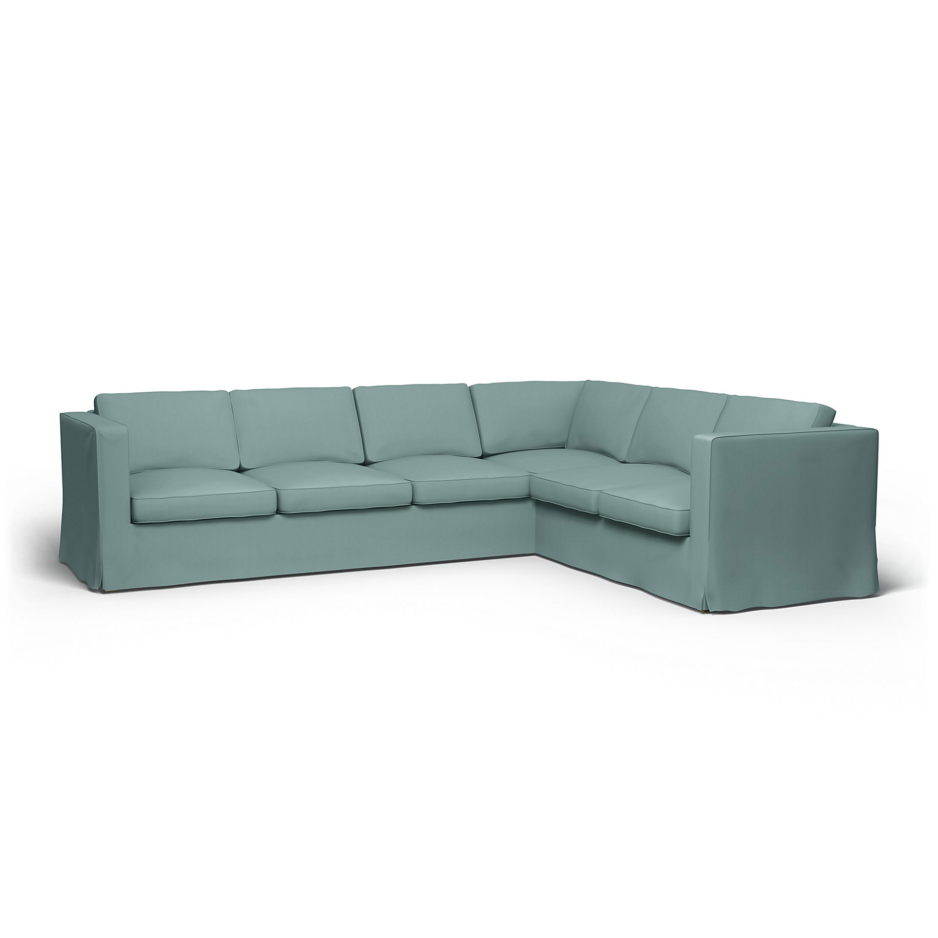 IKEA - Karlanda Corner Sofa Cover (3+2), Mineral Blue, Cotton - Bemz