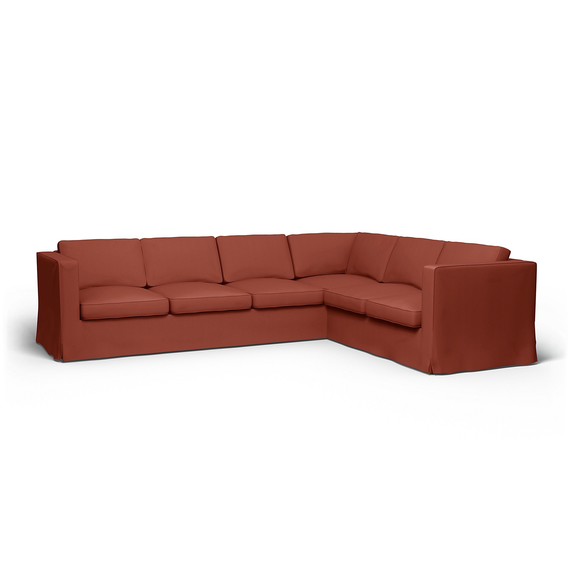 IKEA - Karlanda Corner Sofa Cover (3+2), Burnt Orange, Cotton - Bemz
