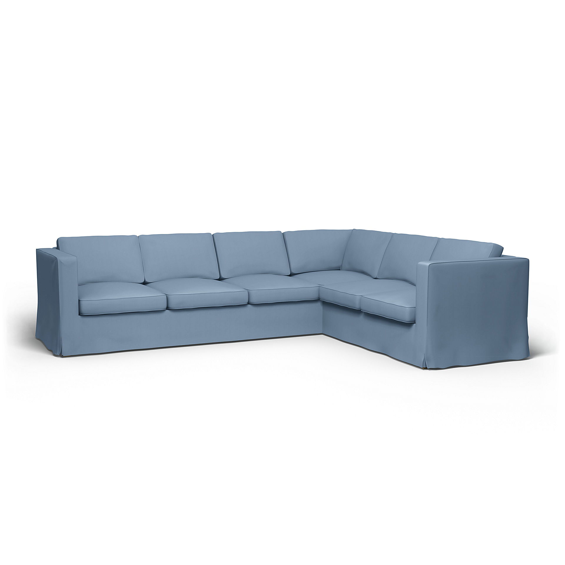 IKEA - Karlanda Corner Sofa Cover (3+2), Dusty Blue, Cotton - Bemz