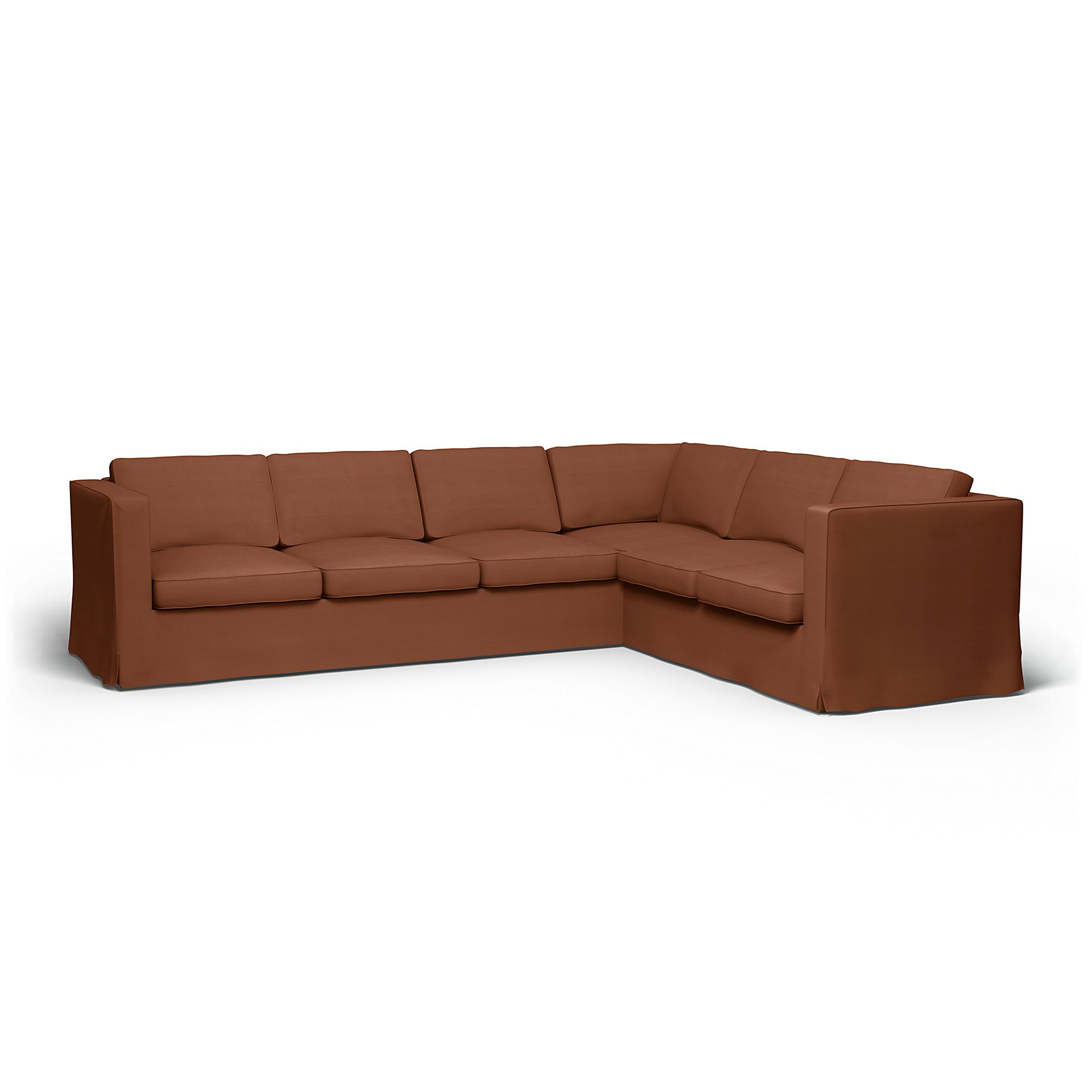 IKEA - Karlanda Corner Sofa Cover (3+2), Rustic Rouge, Corduroy - Bemz
