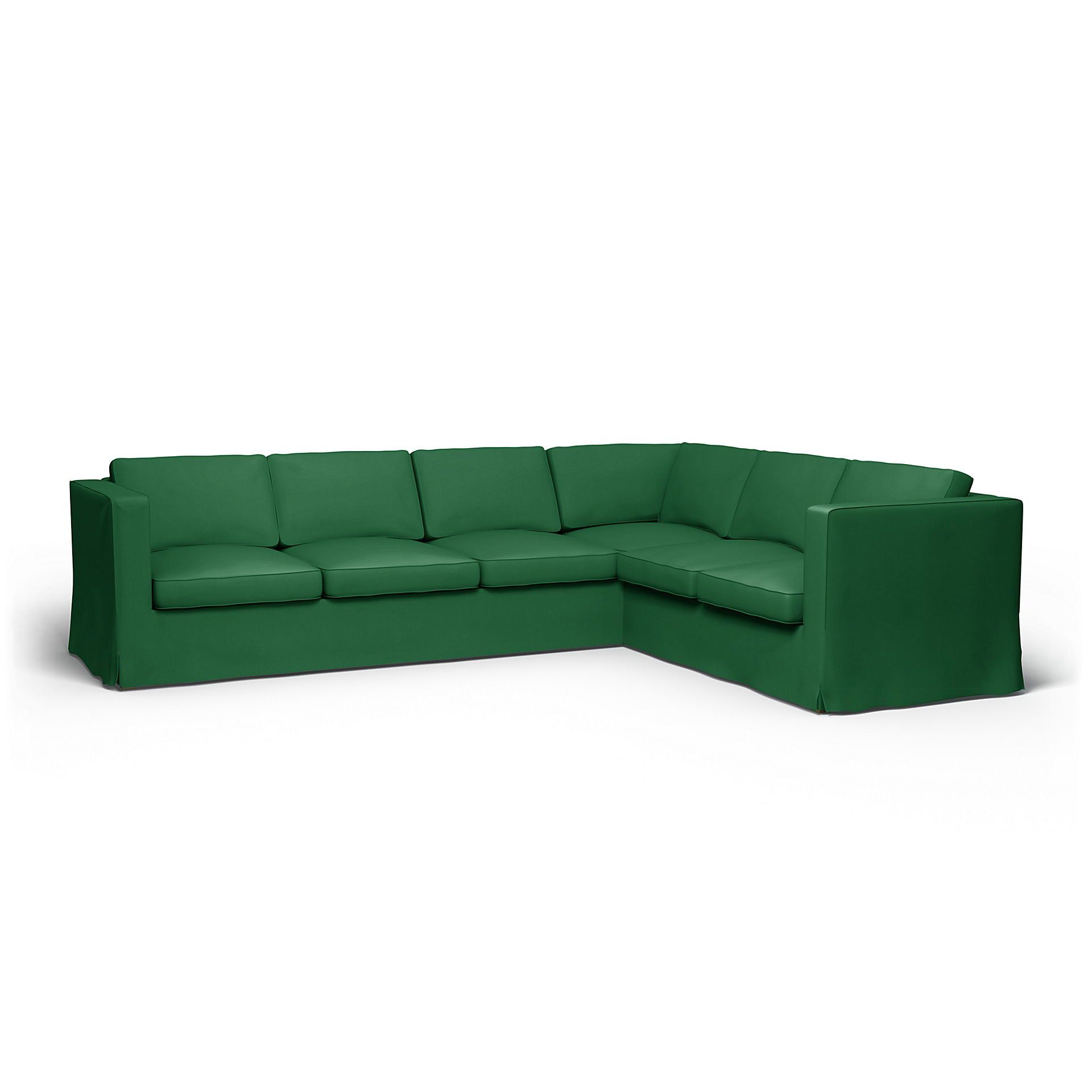 IKEA - Karlanda Corner Sofa Cover (3+2), Abundant Green, Velvet - Bemz