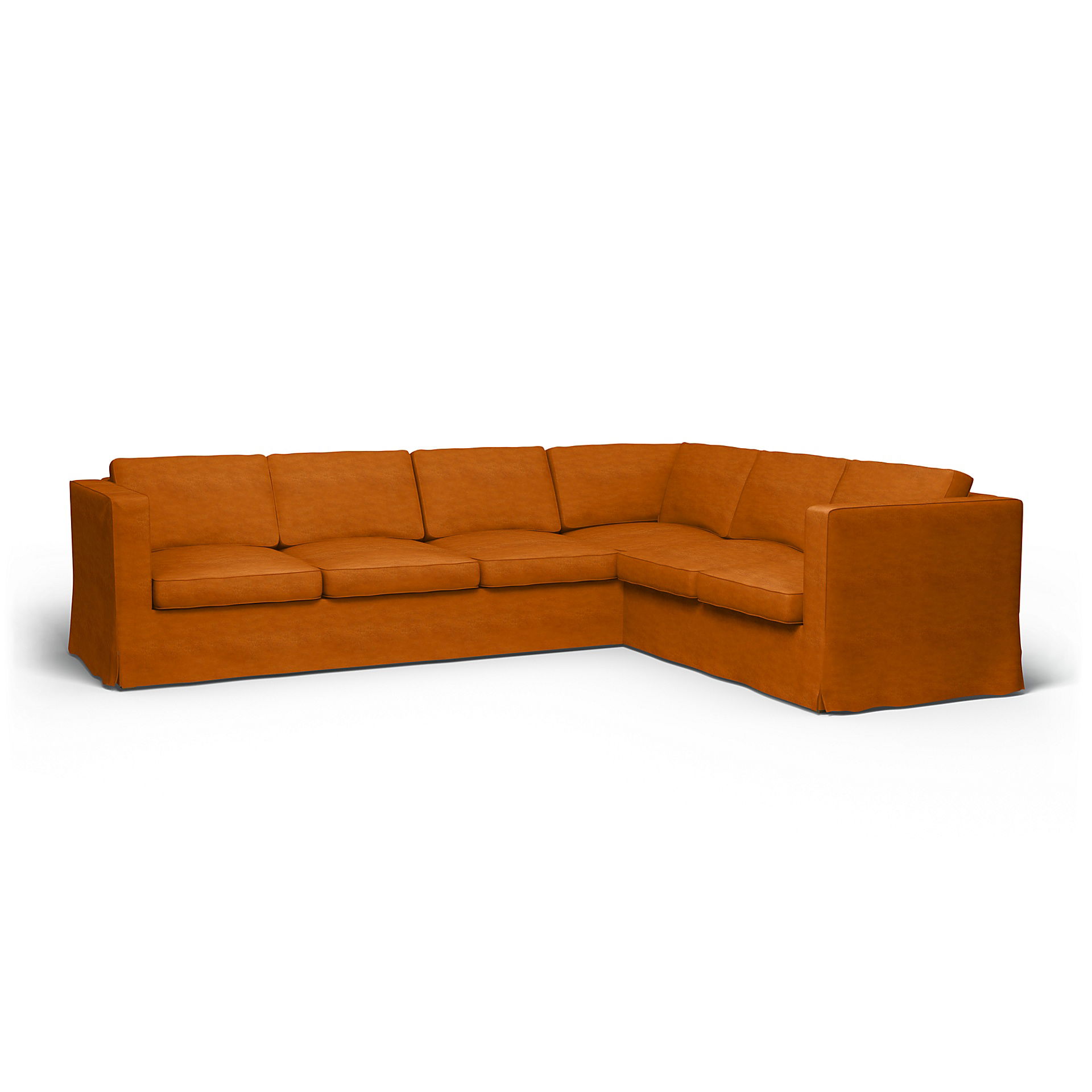 IKEA - Karlanda Corner Sofa Cover (3+2), Cognac, Velvet - Bemz
