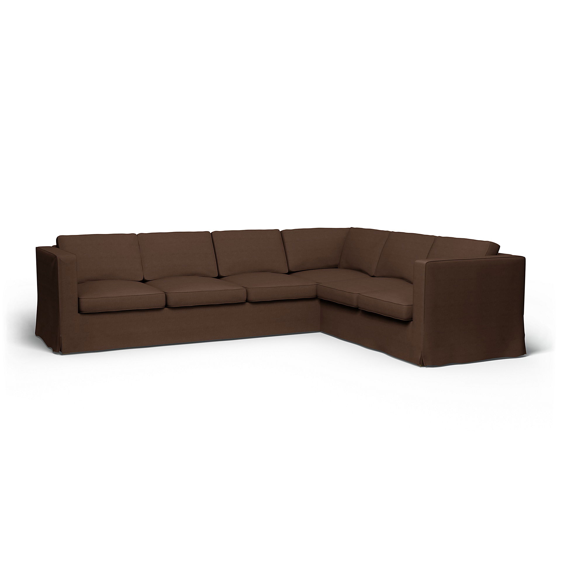 IKEA - Karlanda Corner Sofa Cover (3+2), Chocolate, Linen - Bemz