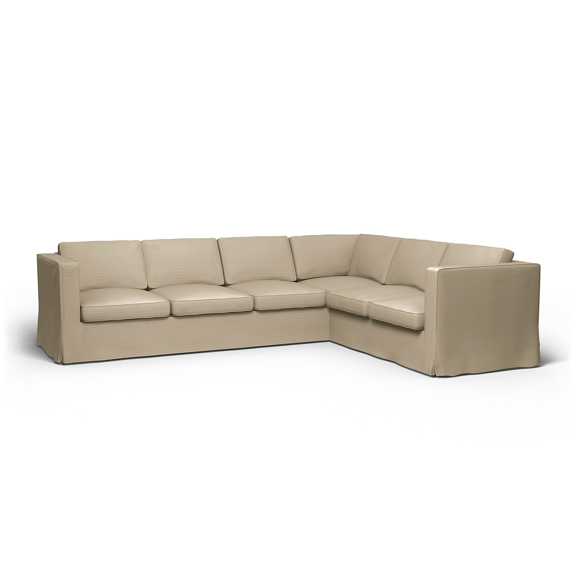 IKEA - Karlanda Corner Sofa Cover (3+2), Oyster, Velvet - Bemz