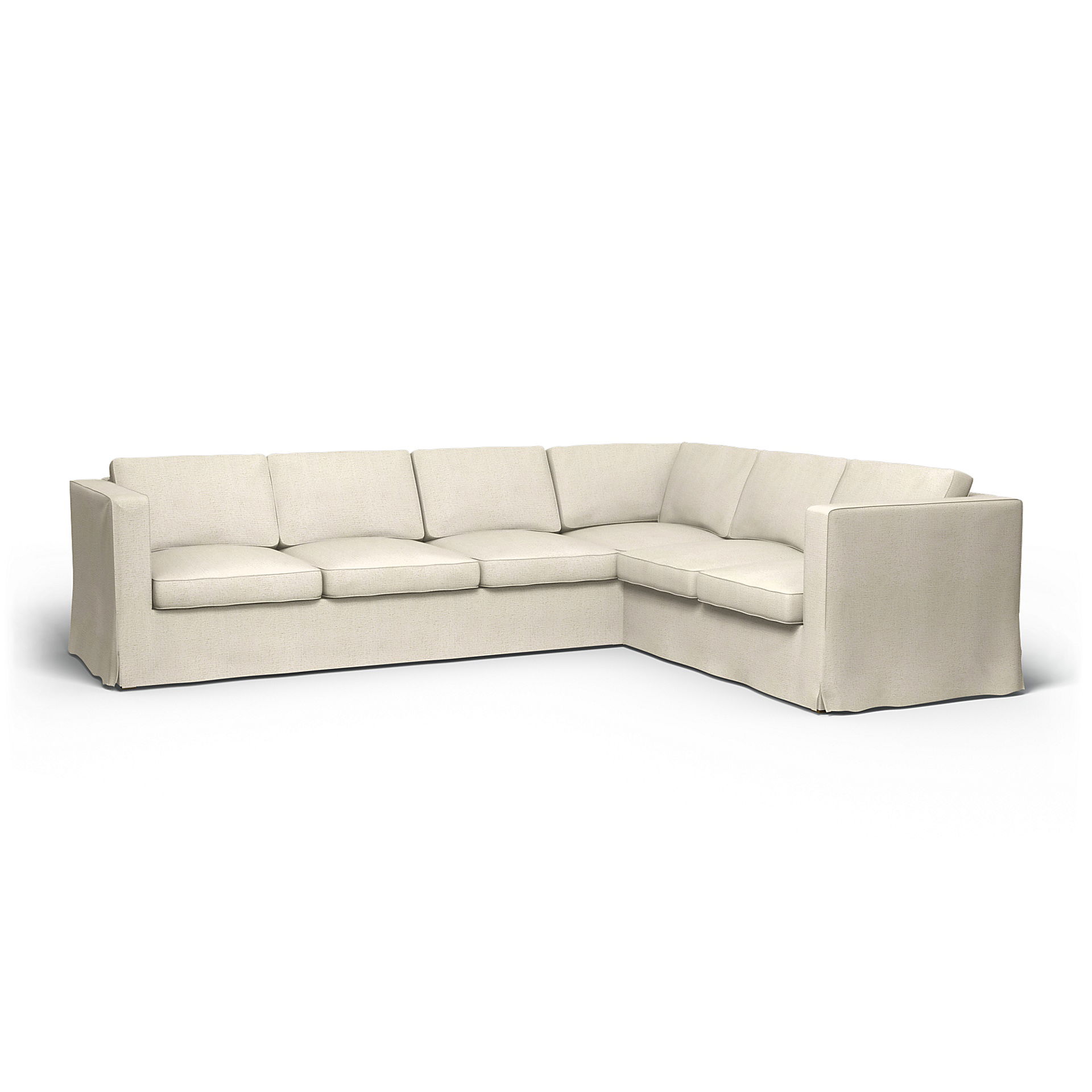 IKEA - Karlanda Corner Sofa Cover (3+2), Ecru, Bouclé & Texture - Bemz