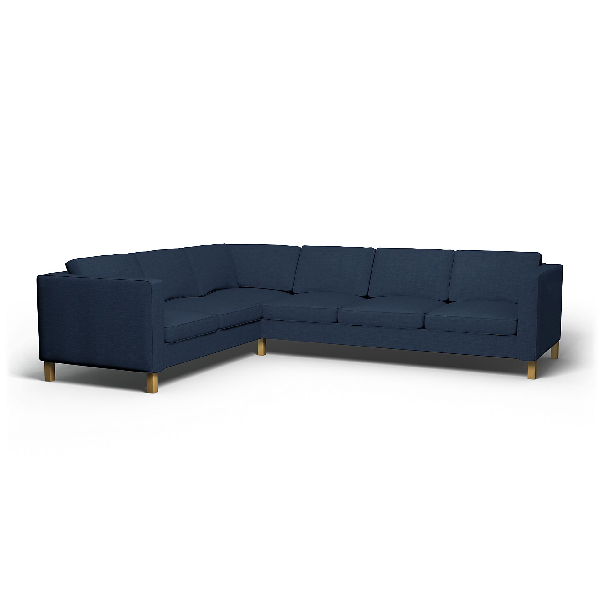 IKEA - Överdrag till Karlanda hörnsoffa (2+3), Navy Blue, Linne - Bemz