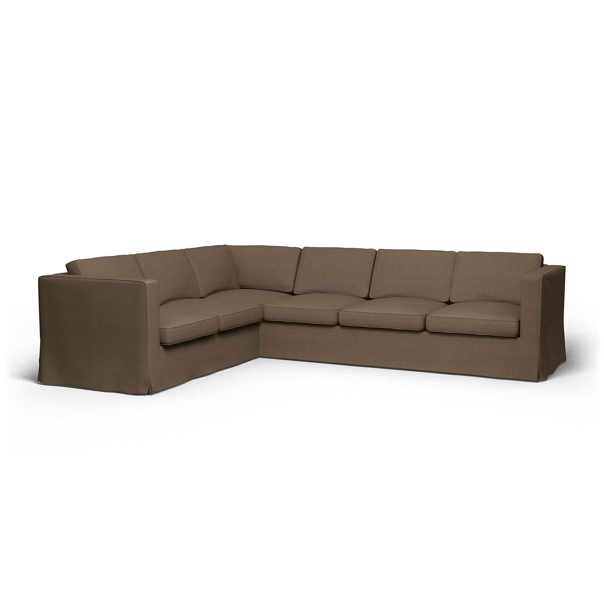 IKEA - Karlanda Corner Sofa Cover (2+3), Dark Taupe, Bouclé & Texture - Bemz