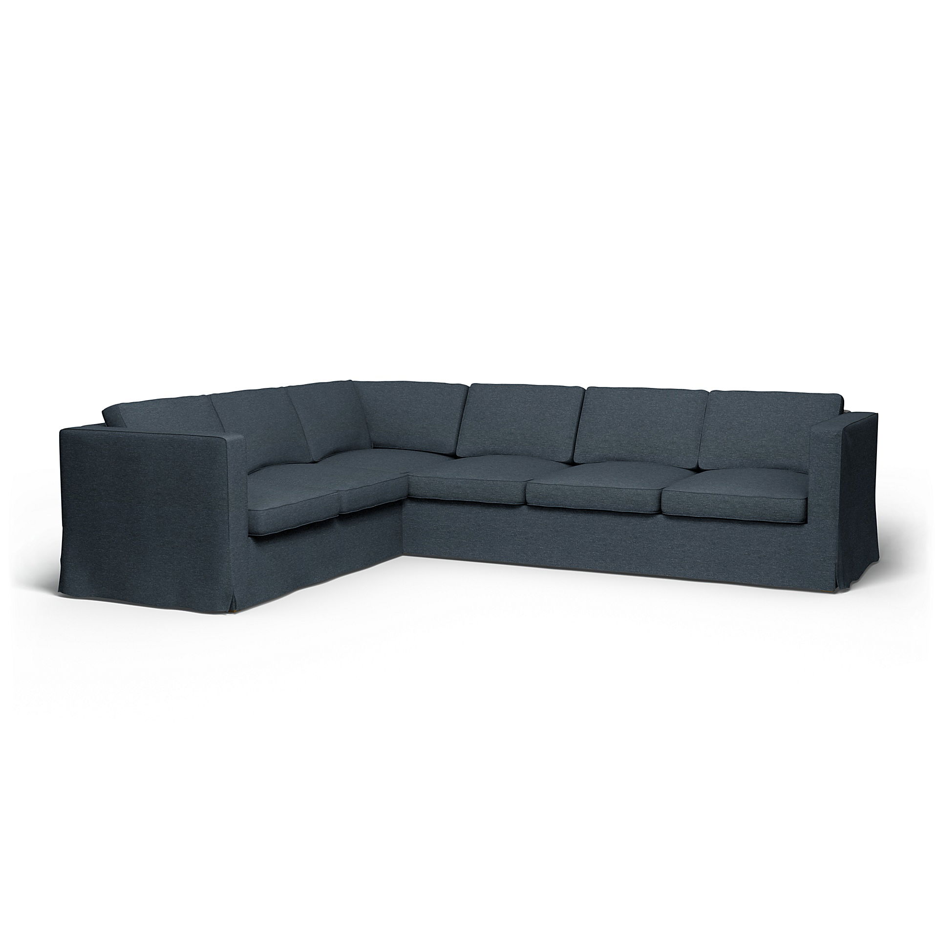 IKEA - Karlanda Corner Sofa Cover (2+3), Denim, Bouclé & Texture - Bemz