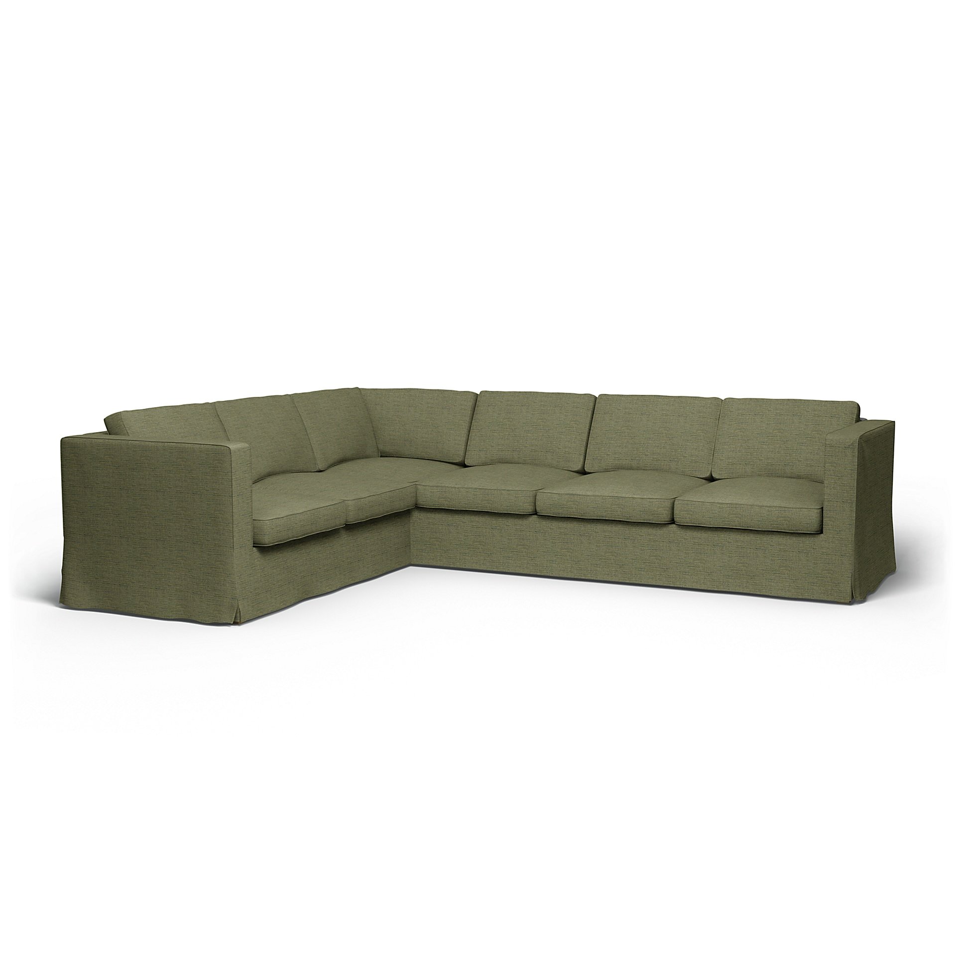 IKEA - Karlanda Corner Sofa Cover (2+3), Meadow Green, Boucle & Texture - Bemz