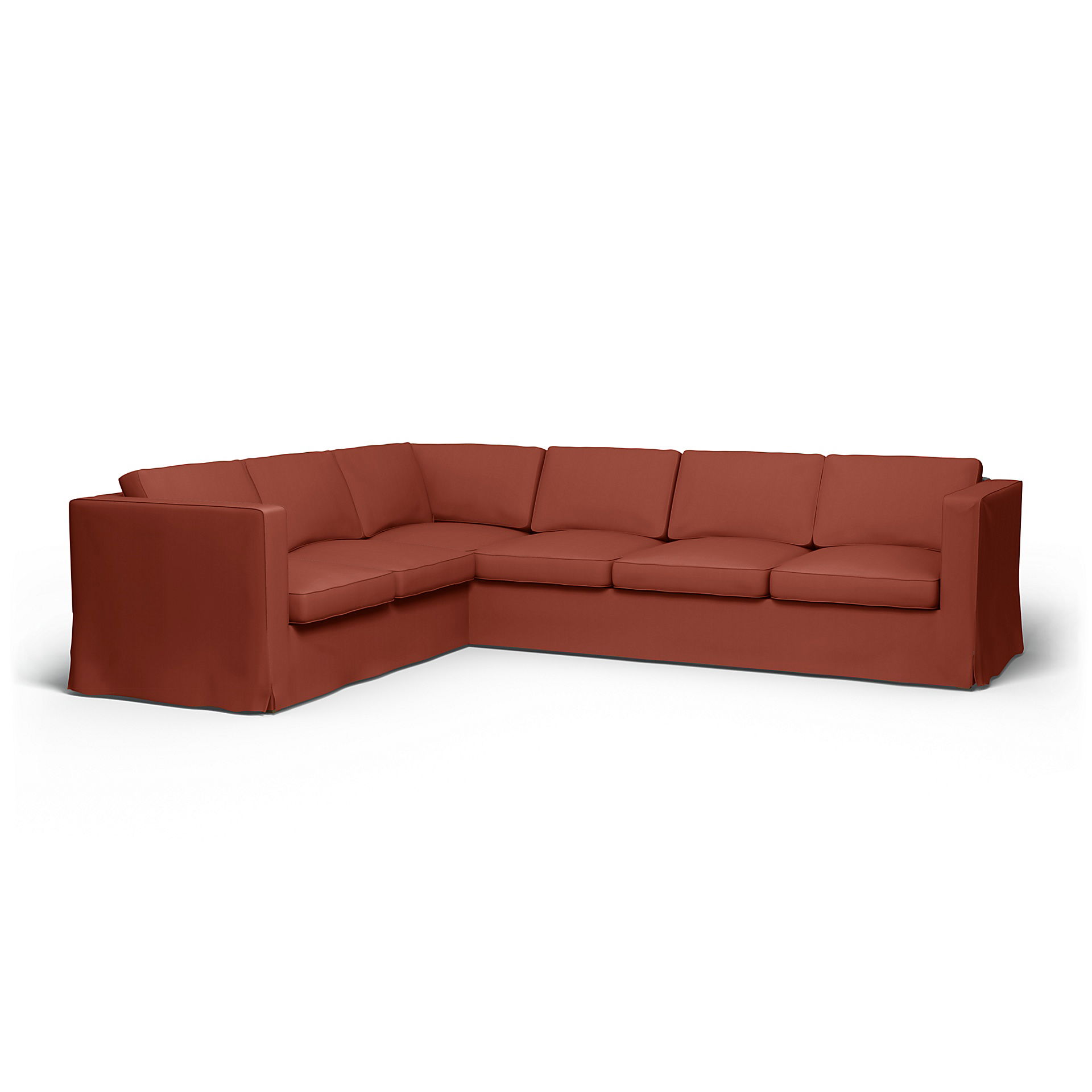 IKEA - Karlanda Corner Sofa Cover (2+3), Burnt Orange, Cotton - Bemz