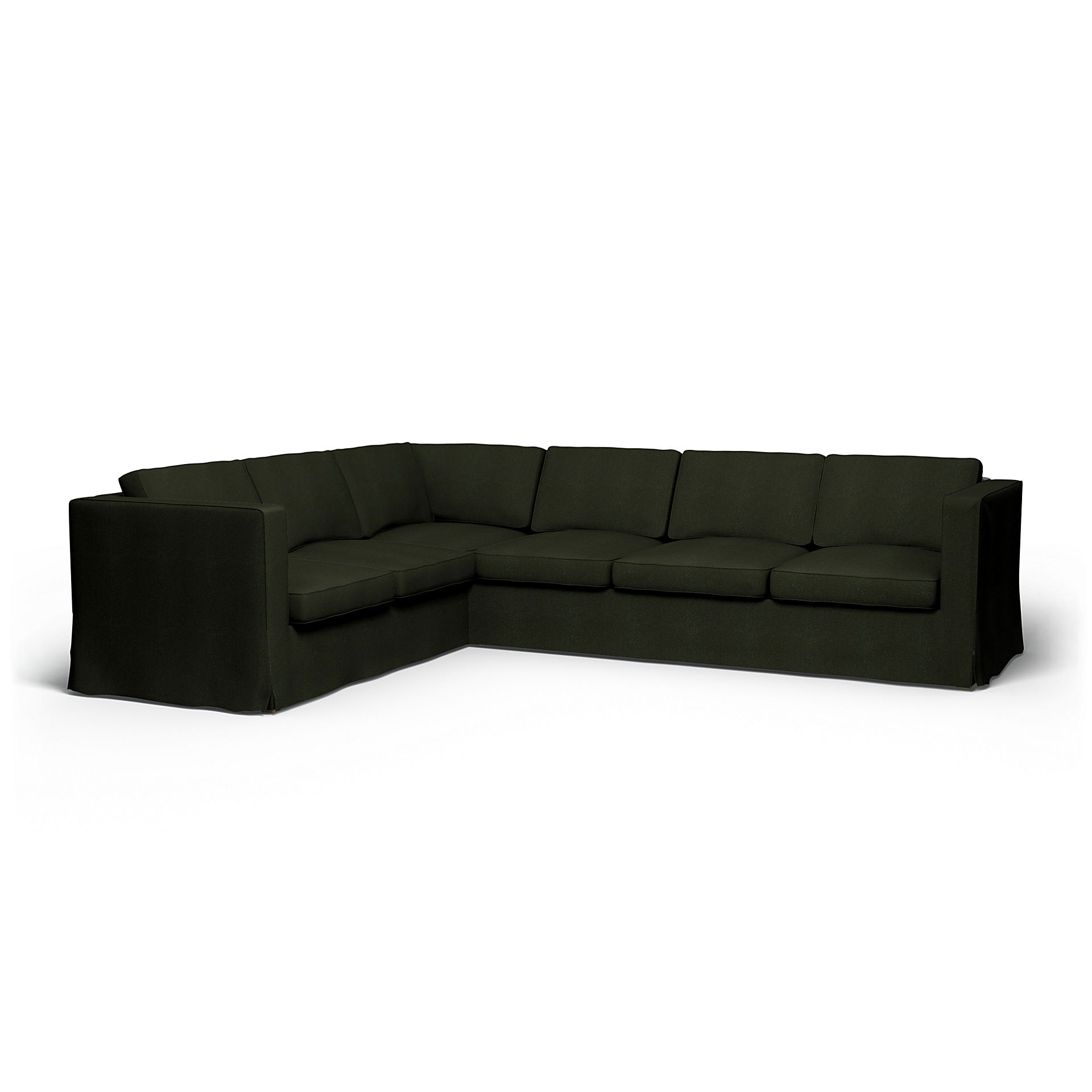 IKEA - Karlanda Corner Sofa Cover (2+3), Dark Moss Green, BEMZ NATURE'S PALETTE COLLECTION - Bemz