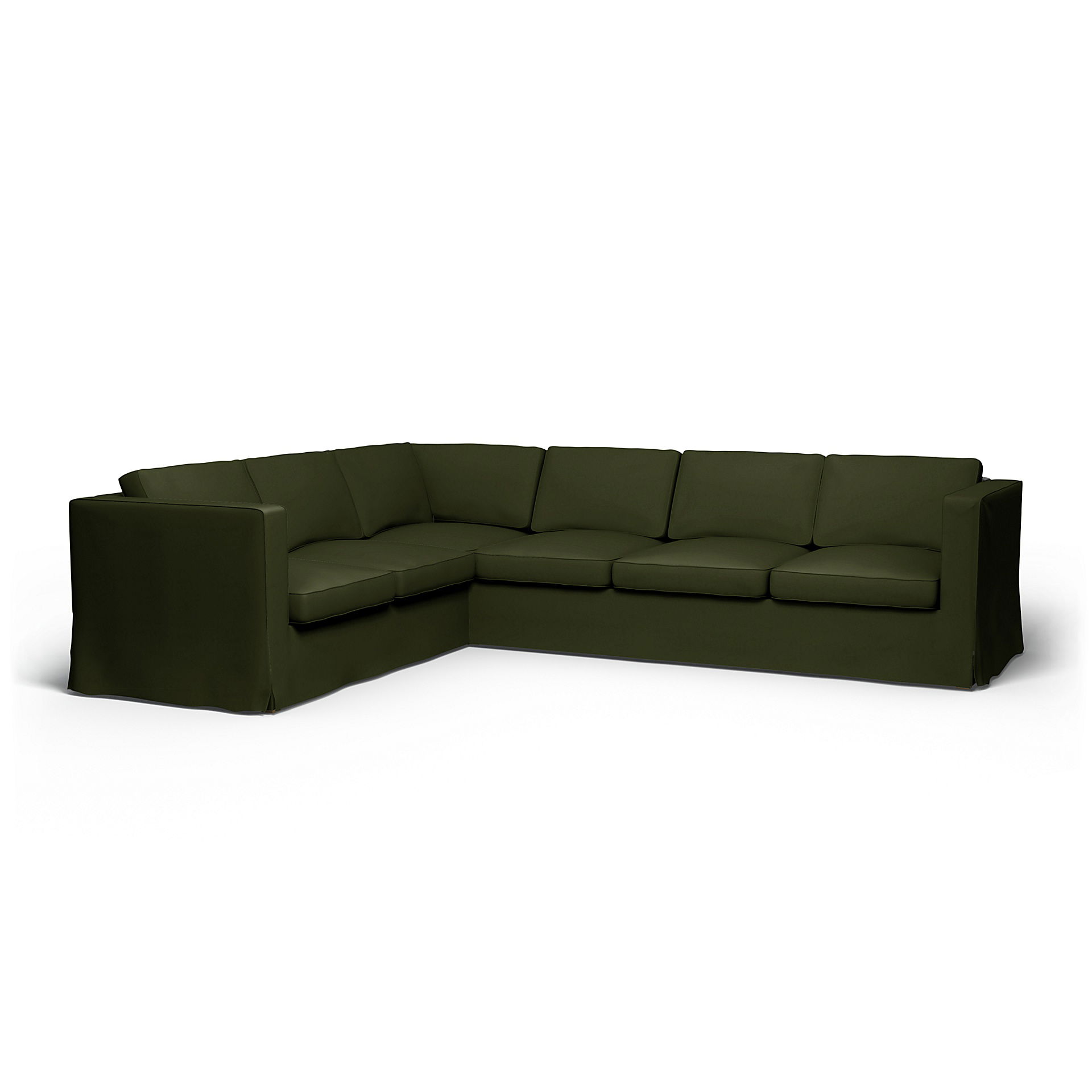 IKEA - Karlanda Corner Sofa Cover (2+3), Moss, Velvet - Bemz