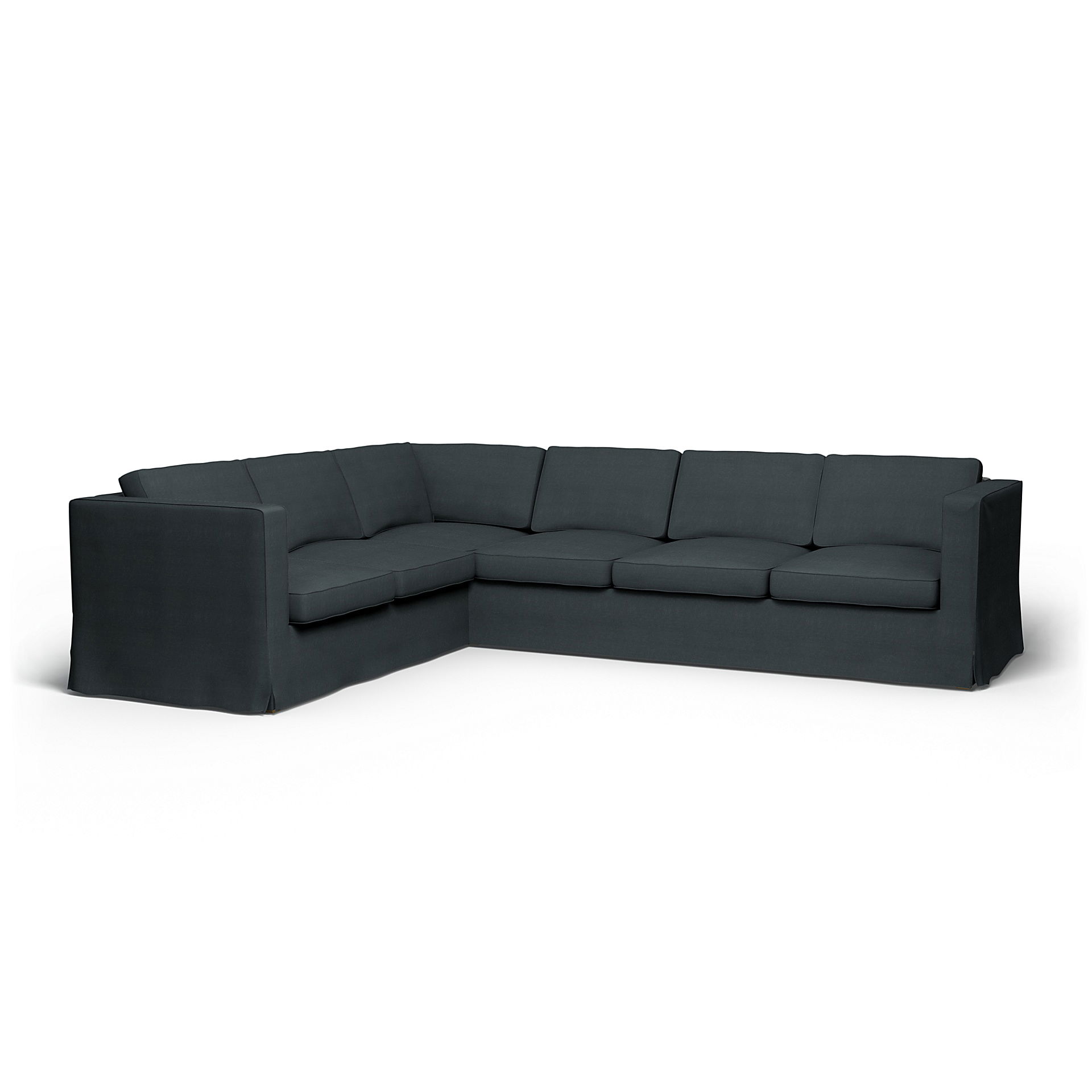 IKEA - Karlanda Corner Sofa Cover (2+3), Graphite Grey, Linen - Bemz