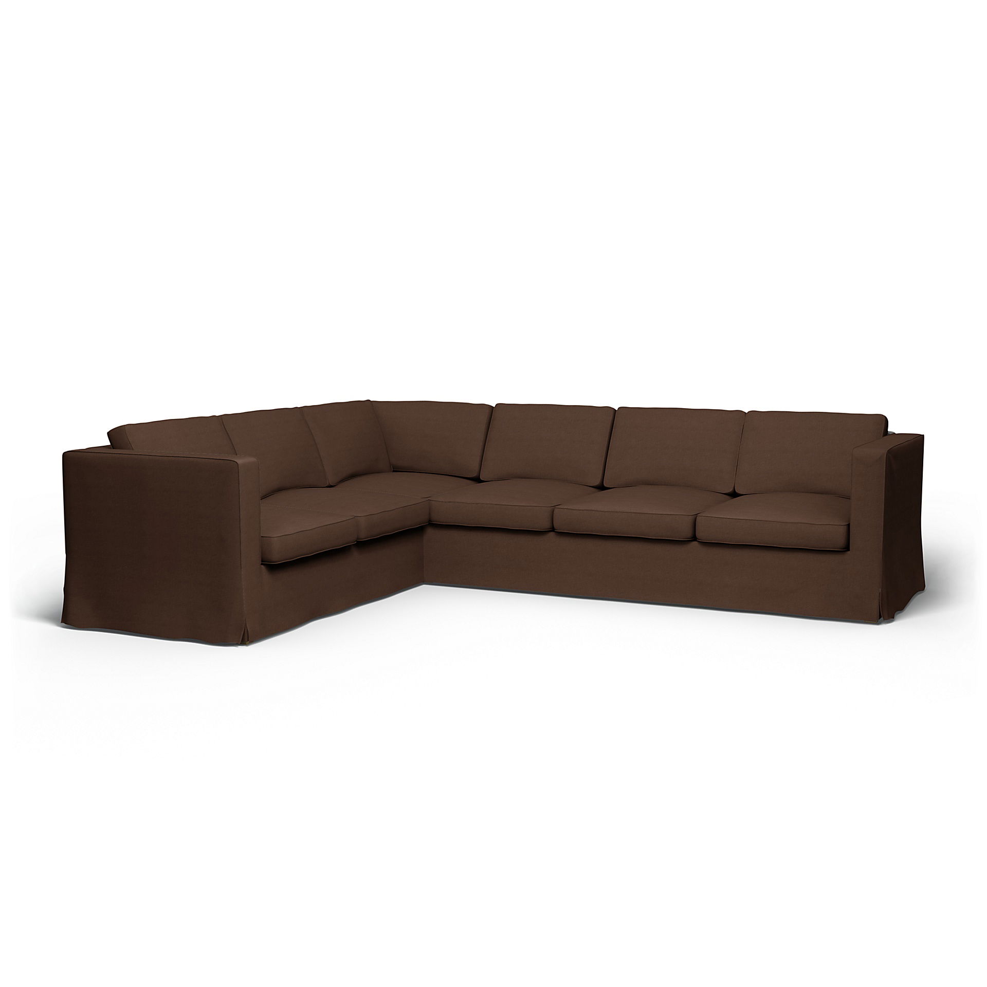 IKEA - Karlanda Corner Sofa Cover (2+3), Chocolate, Linen - Bemz