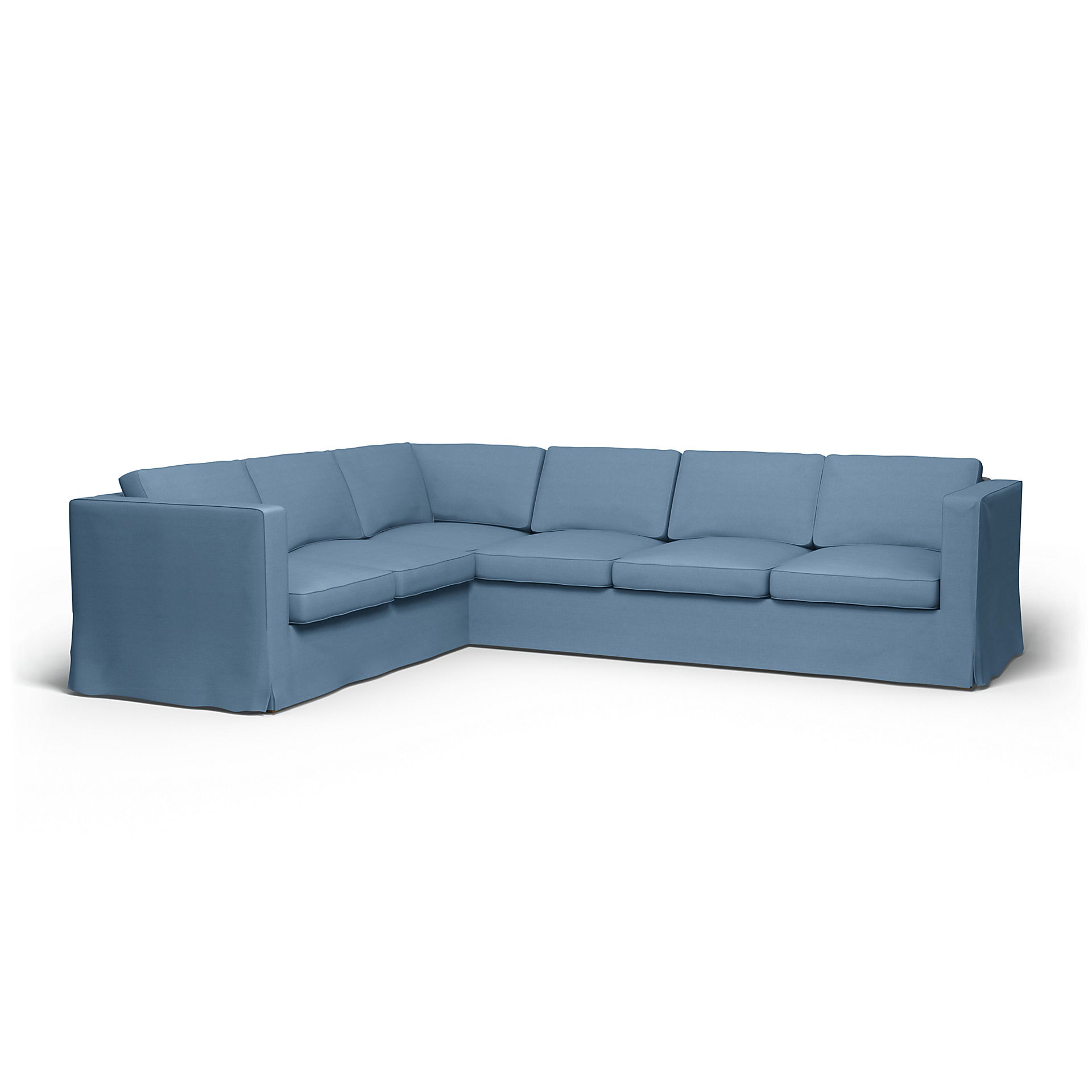IKEA - Karlanda Corner Sofa Cover (2+3), Vintage Blue, Linen - Bemz