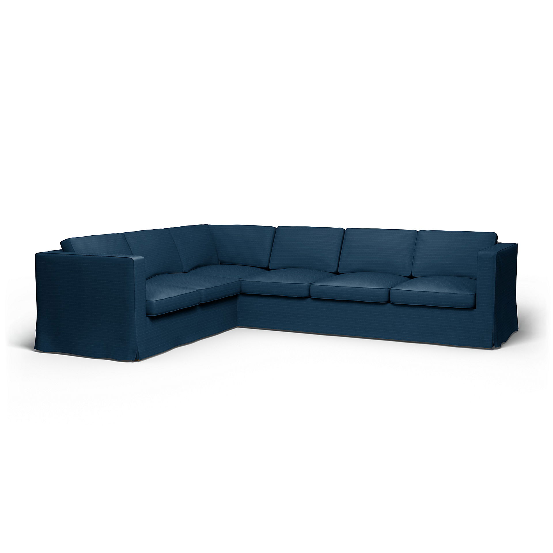 IKEA - Karlanda Corner Sofa Cover (2+3), Denim Blue, Velvet - Bemz
