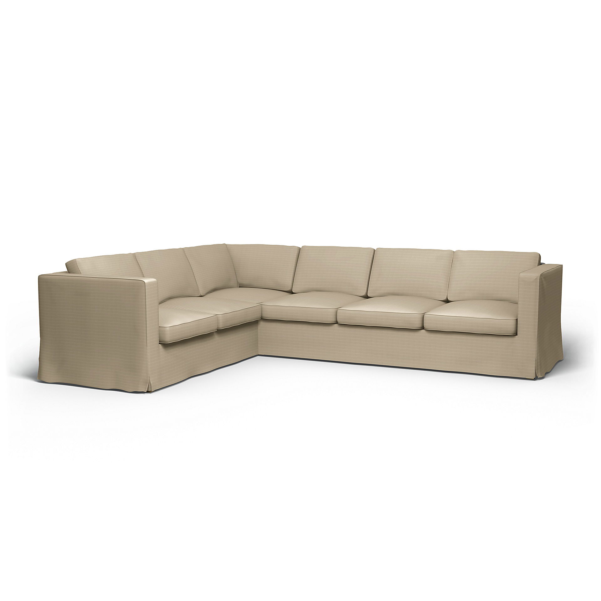 IKEA - Karlanda Corner Sofa Cover (2+3), Oyster, Velvet - Bemz