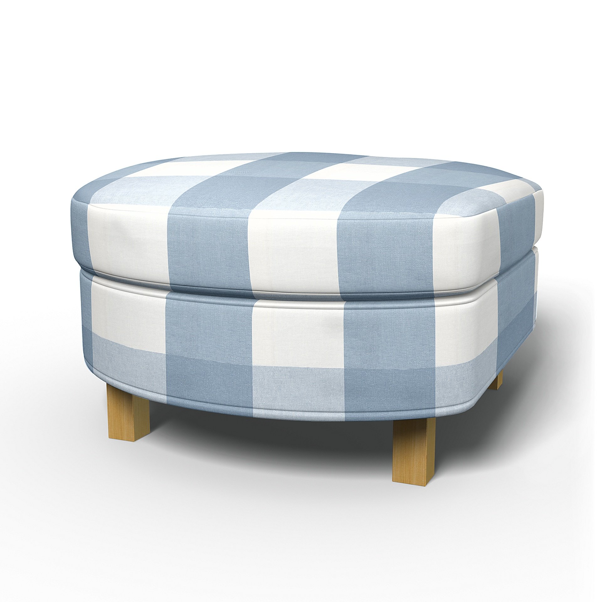 IKEA - Karlanda Footstool Cover, Sky Blue, Linen - Bemz