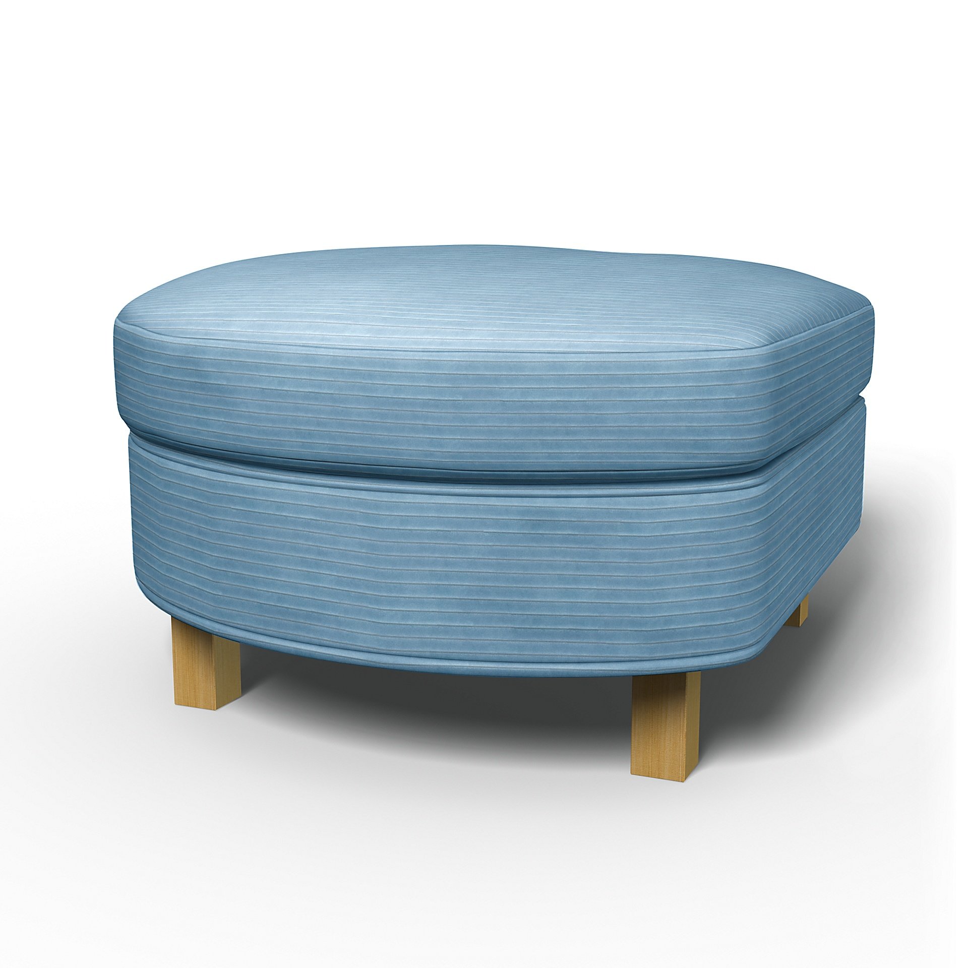 IKEA - Karlanda Footstool Cover, Sky Blue, Corduroy - Bemz