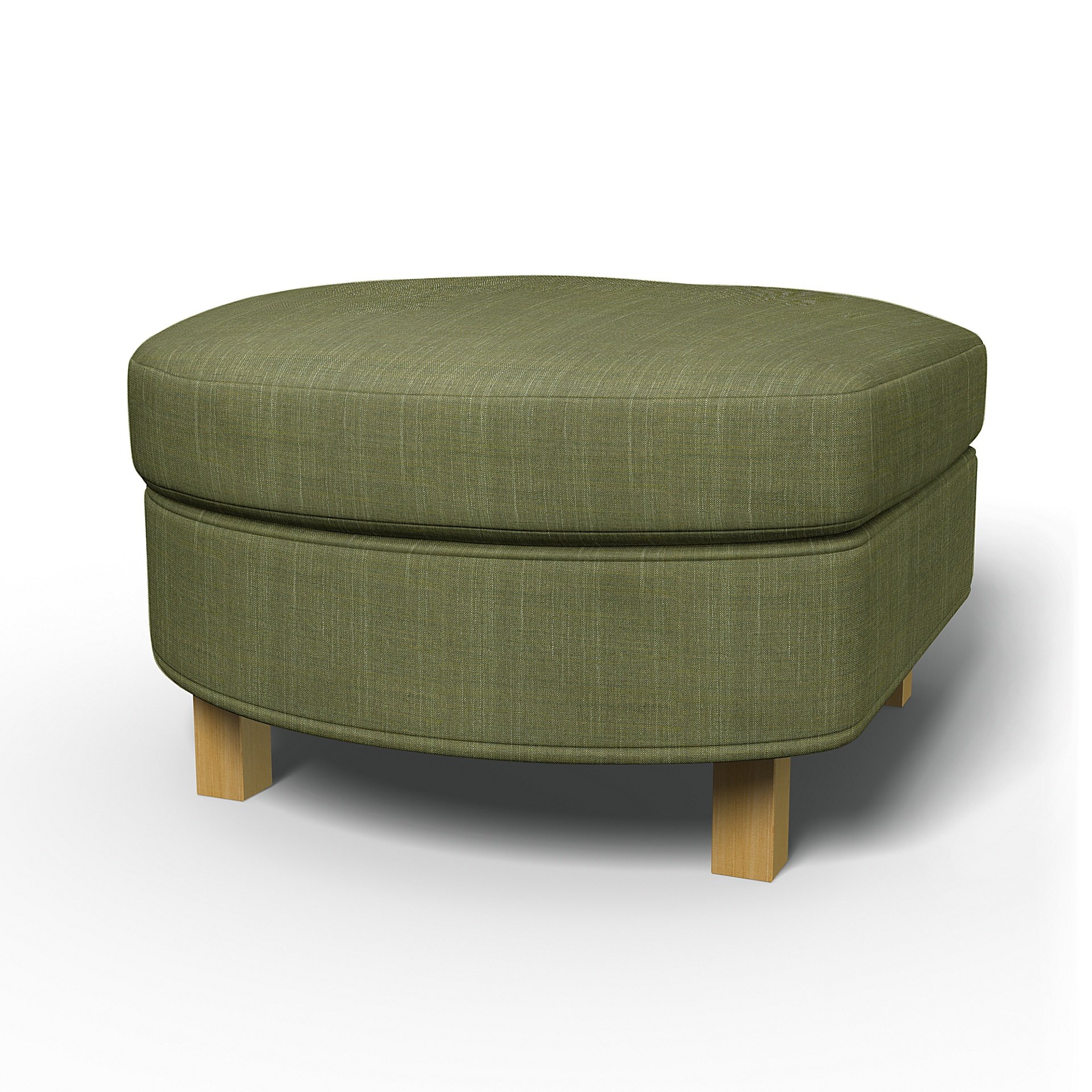 IKEA - Karlanda Footstool Cover, Moss Green, Boucle & Texture - Bemz
