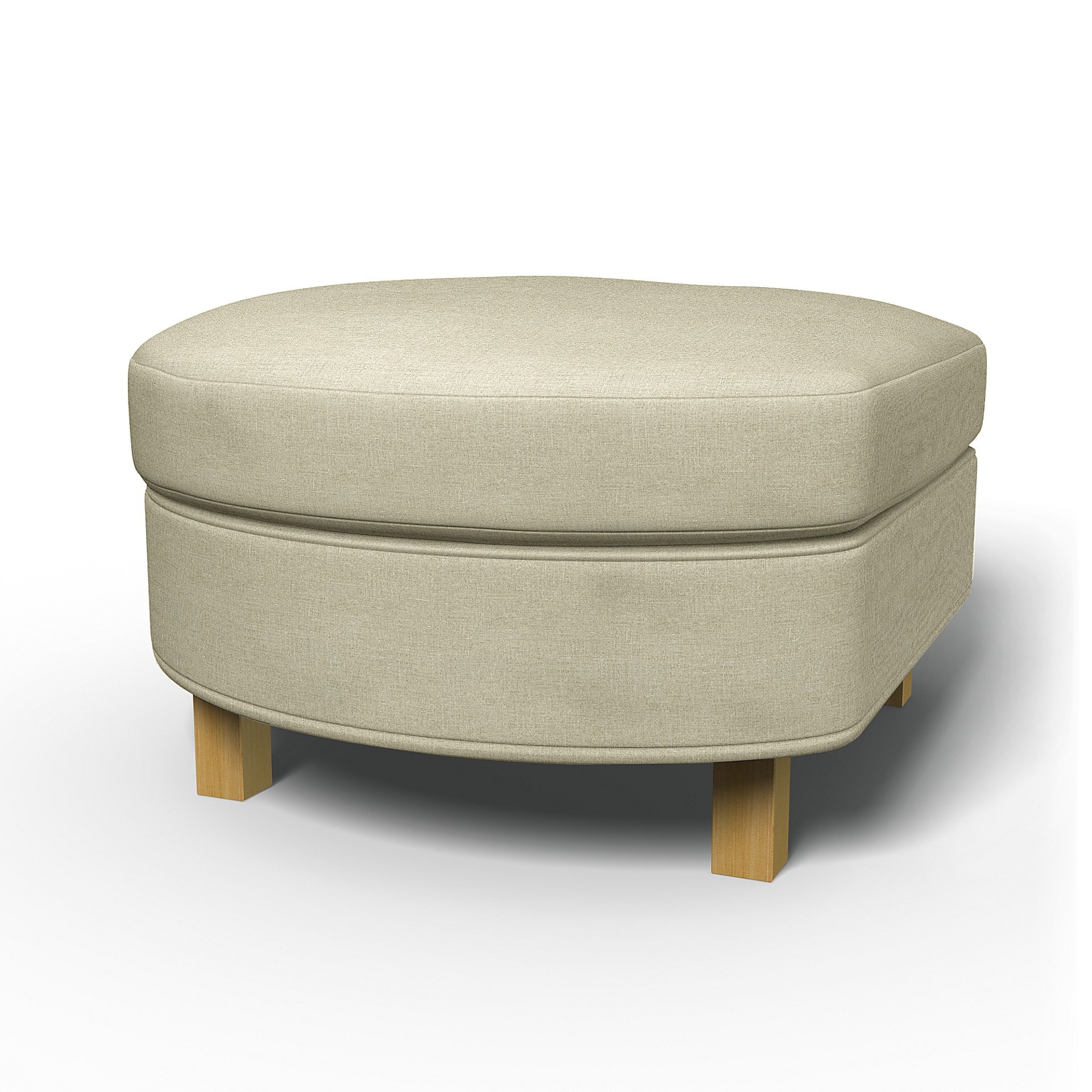IKEA - Karlanda Footstool Cover, Pebble, Linen - Bemz