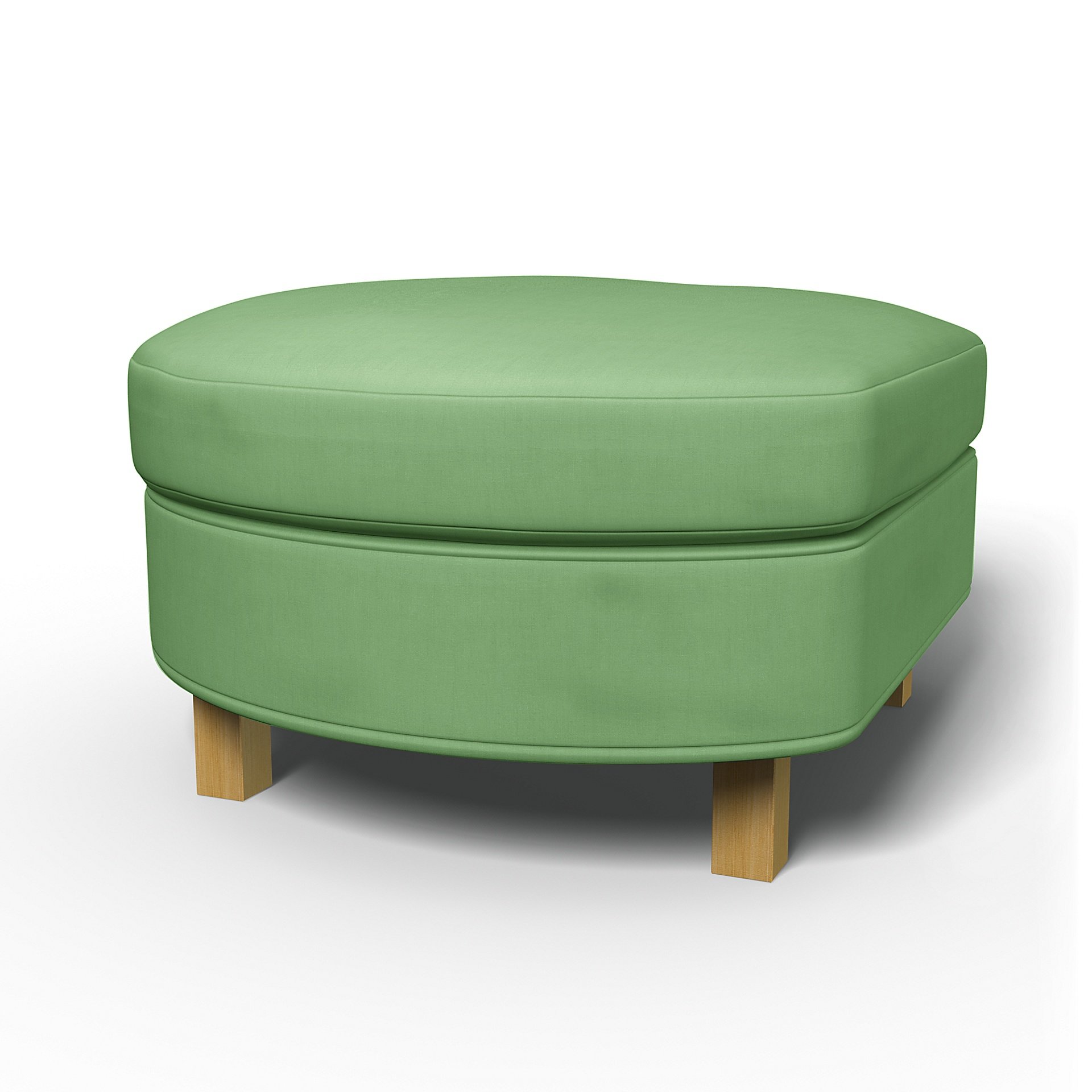 IKEA - Karlanda Footstool Cover, Apple Green, Linen - Bemz