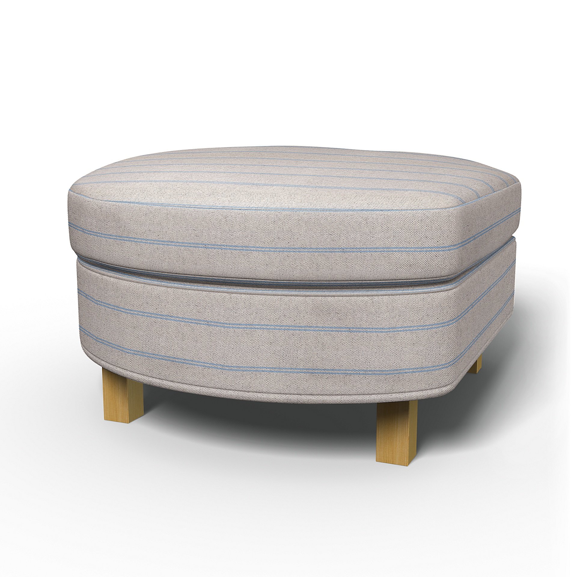 IKEA - Karlanda Footstool Cover, Blue Stripe, Cotton - Bemz