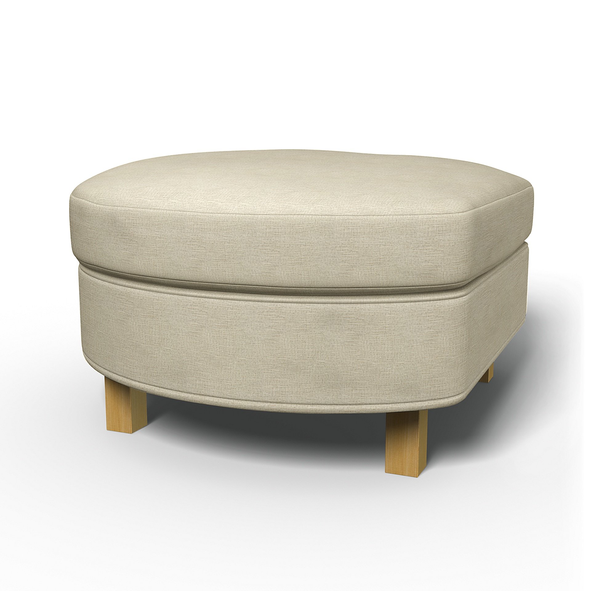 IKEA - Karlanda Footstool Cover, Soft White, Boucle & Texture - Bemz