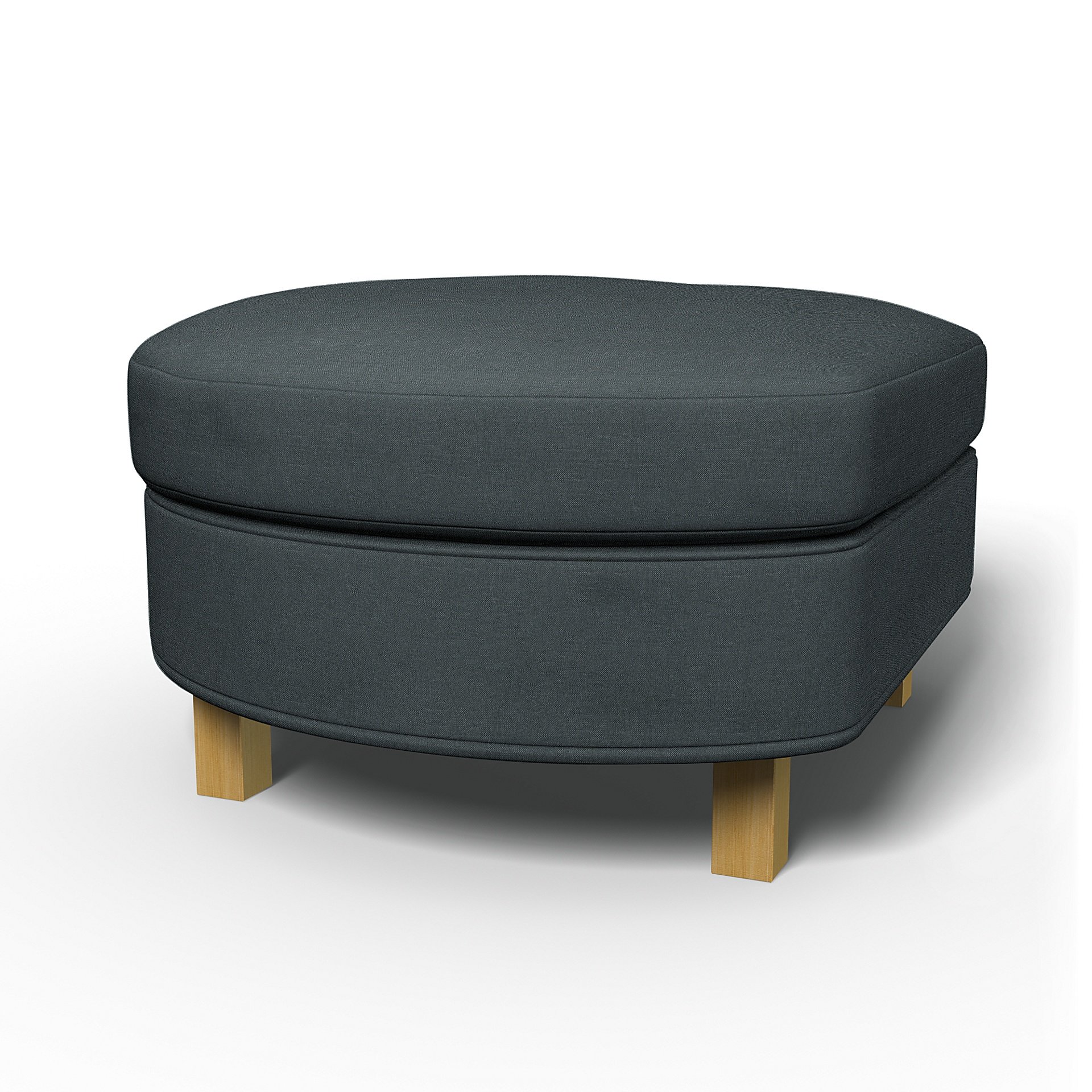 IKEA - Karlanda Footstool Cover, Graphite Grey, Linen - Bemz