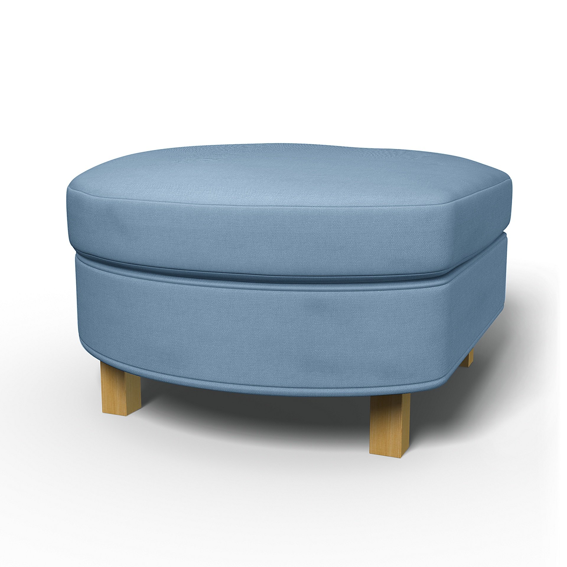 IKEA - Karlanda Footstool Cover, Vintage Blue, Linen - Bemz