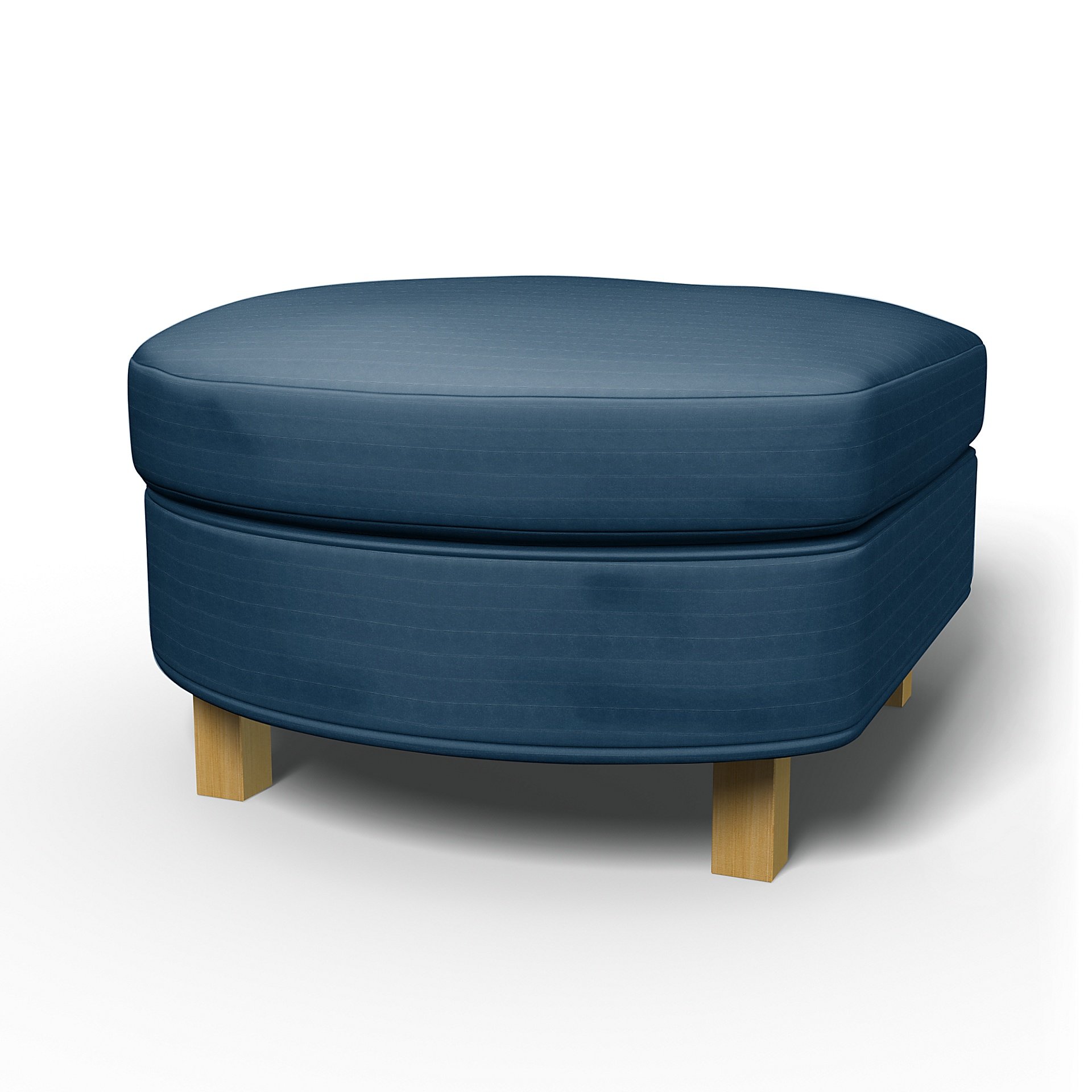 IKEA - Karlanda Footstool Cover, Denim Blue, Velvet - Bemz