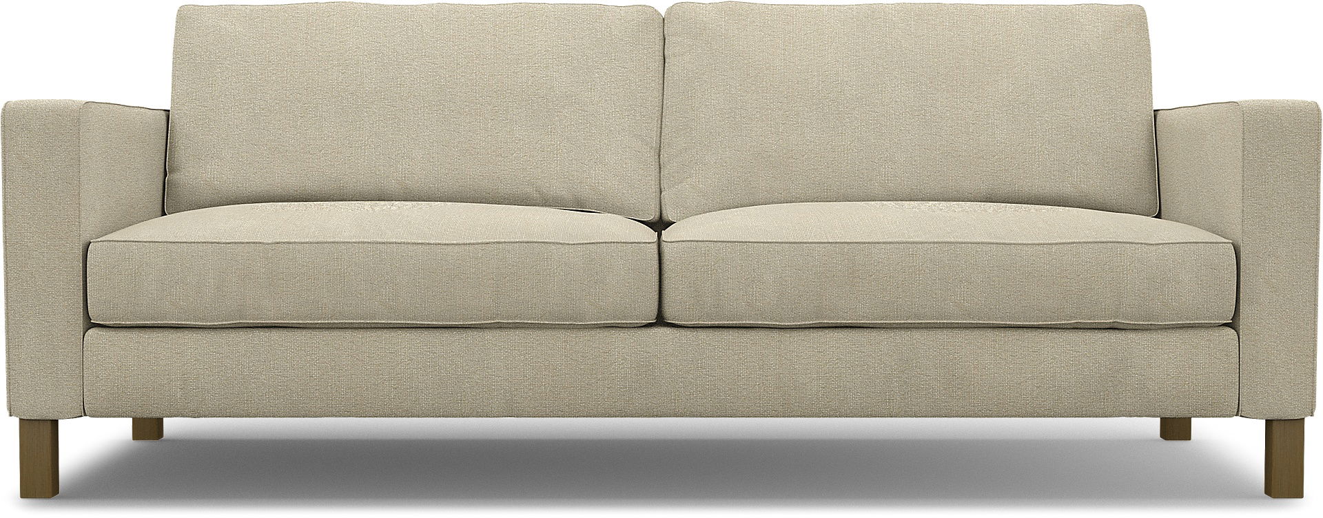 IKEA - Karlstad 3 Seater Sofa Cover, Cream, Bouclé & Texture - Bemz