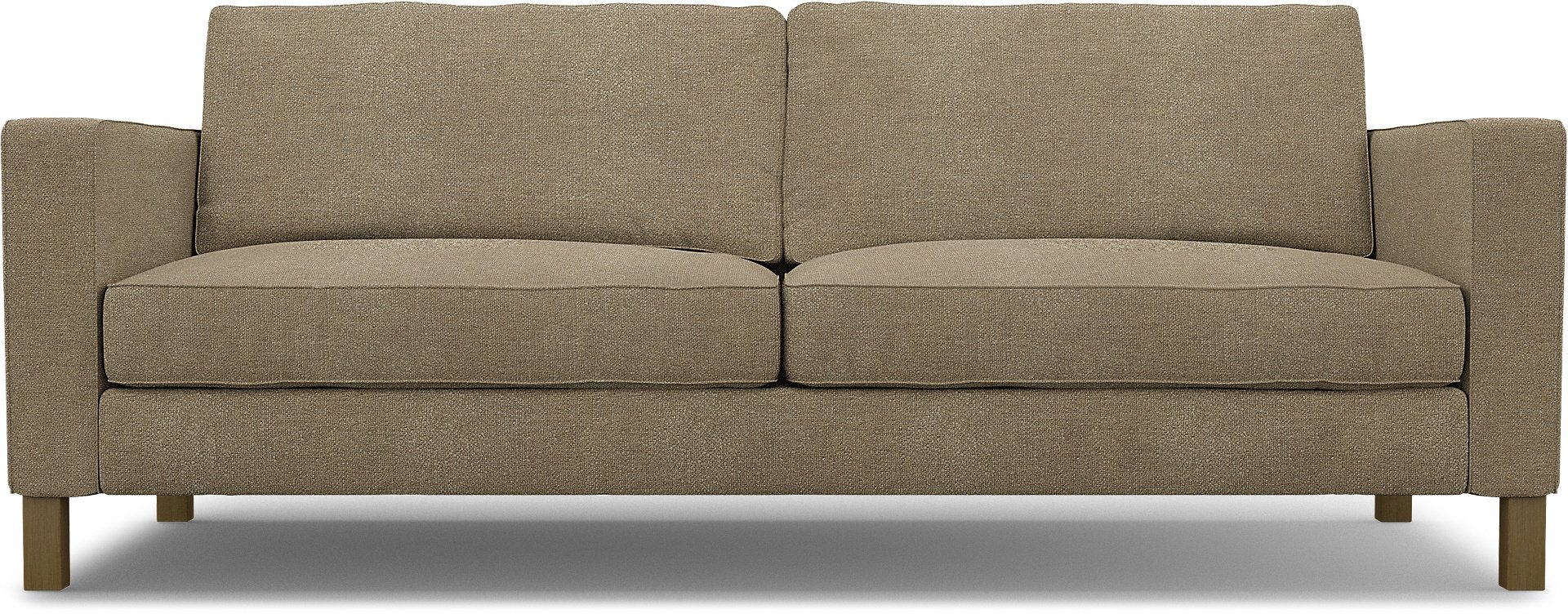 IKEA - Karlstad 3 Seater Sofa Cover, Pebble, Boucle & Texture - Bemz