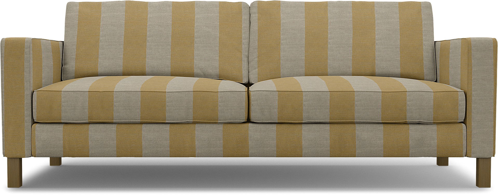 IKEA - Karlstad 3 Seater Sofa Cover, Sun Yellow, Linen - Bemz