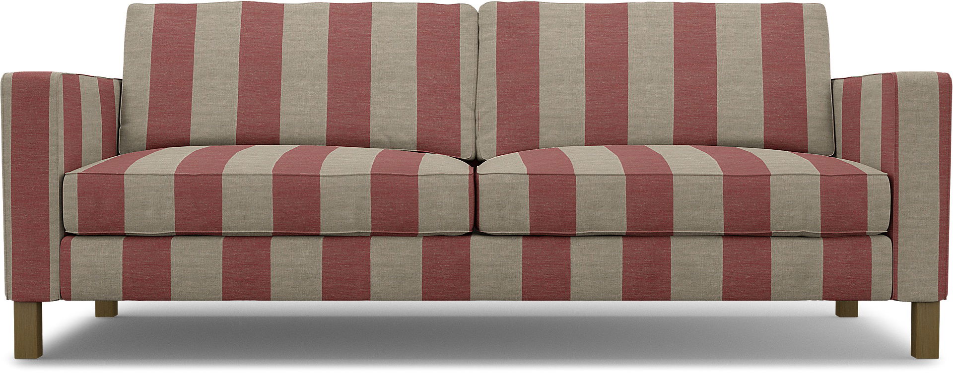 IKEA - Karlstad 3 Seater Sofa Cover, Soft Red, Linen - Bemz
