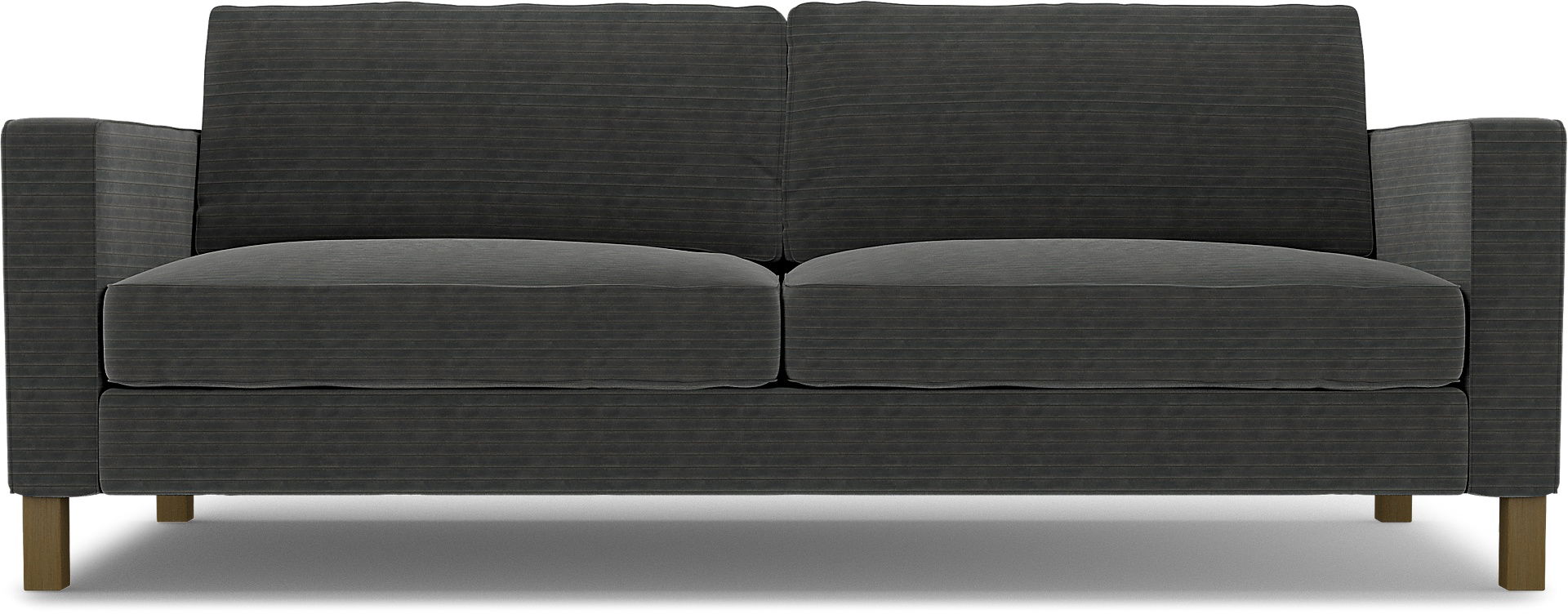 IKEA - Karlstad 3 Seater Sofa Cover, Licorice, Corduroy - Bemz