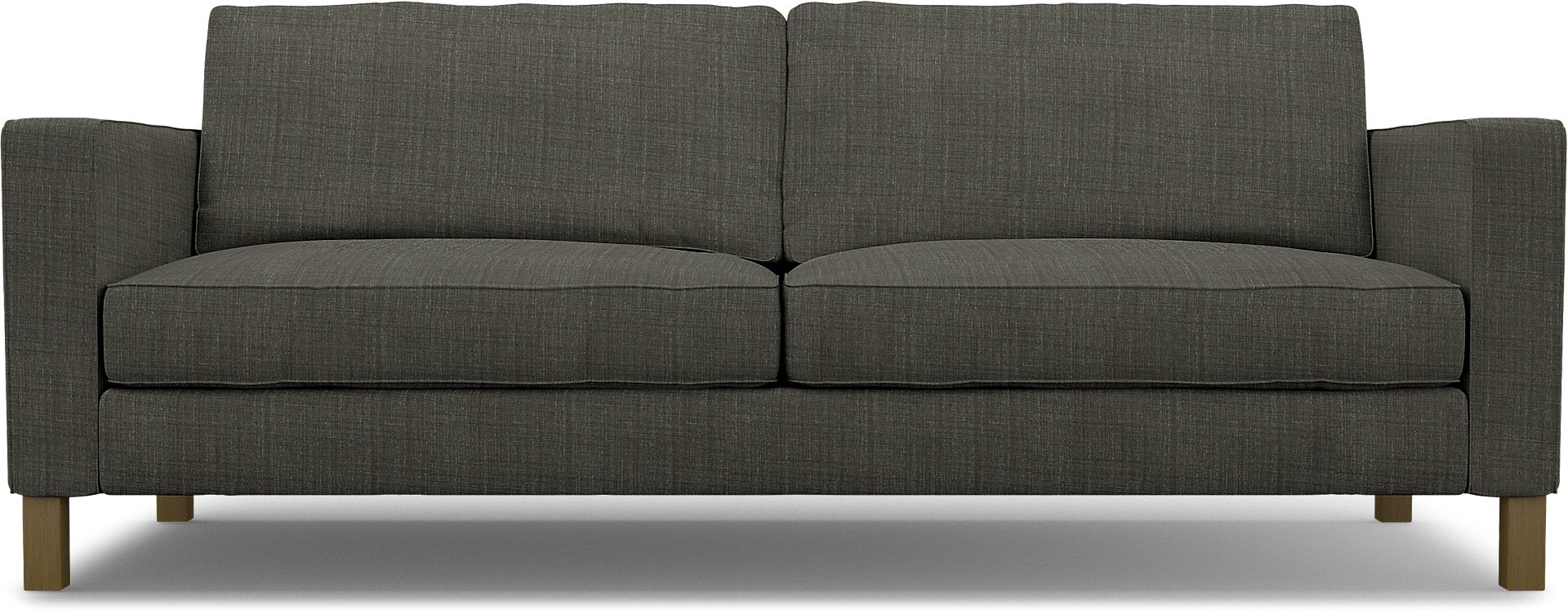 IKEA - Karlstad 3 Seater Sofa Cover, Mole Brown, Boucle & Texture - Bemz