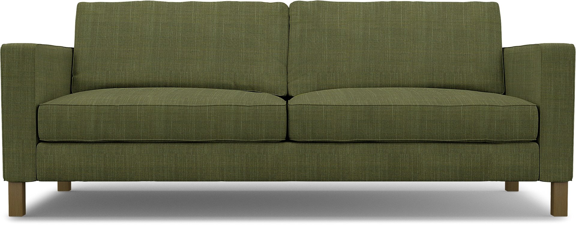 IKEA - Karlstad 3 Seater Sofa Cover, Moss Green, Boucle & Texture - Bemz