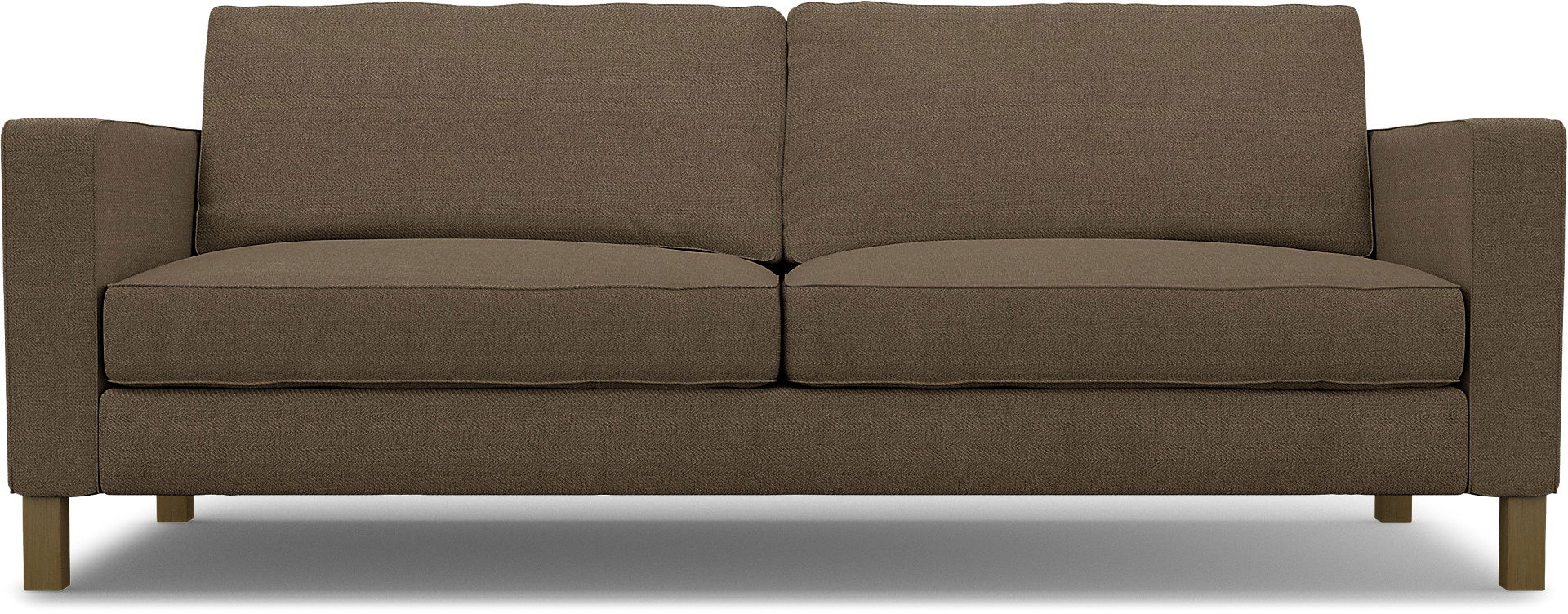 IKEA - Karlstad 3 Seater Sofa Cover, Dark Taupe, Bouclé & Texture - Bemz
